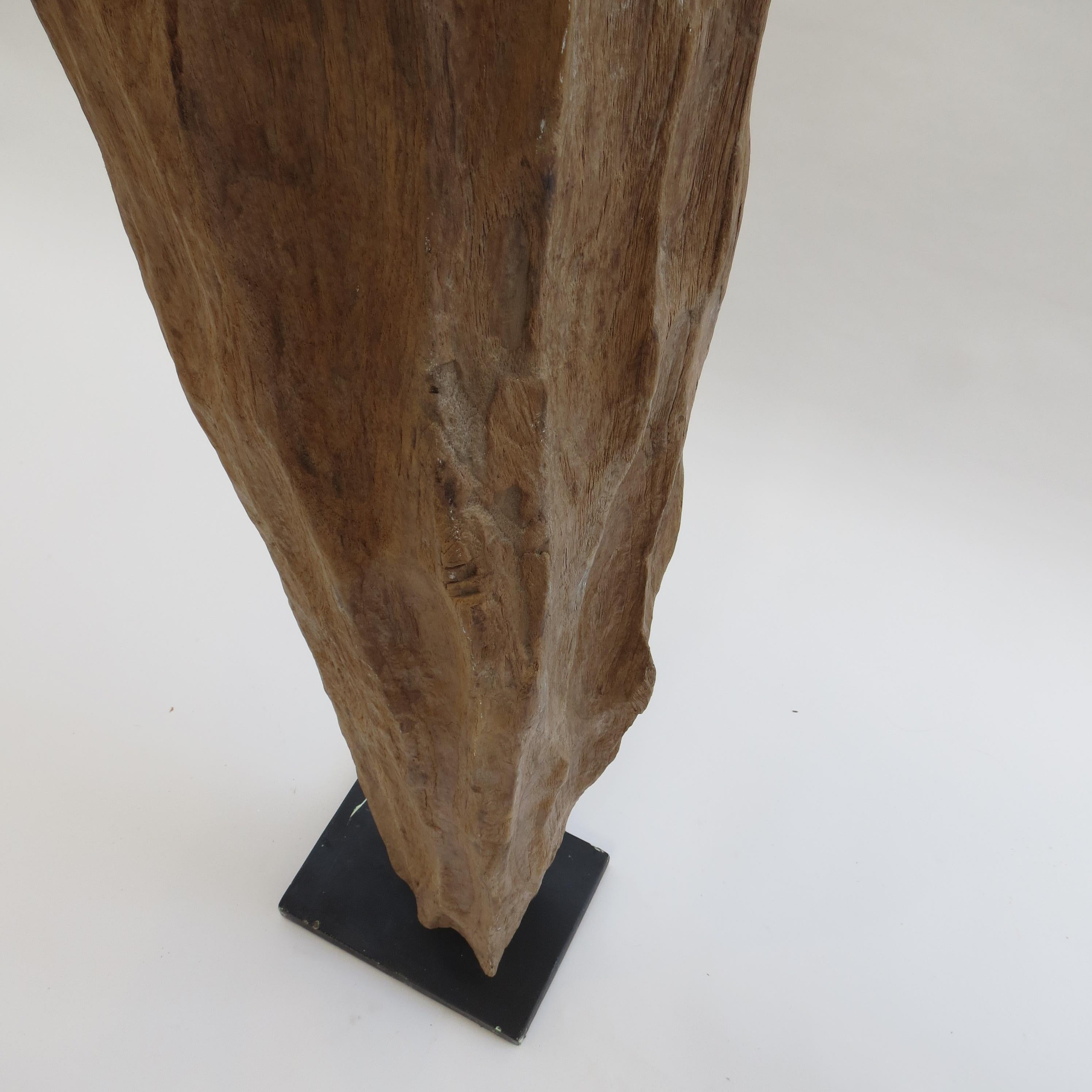Large Teak Wood Natural Sculpture Organic Form 1970 For Sale 11