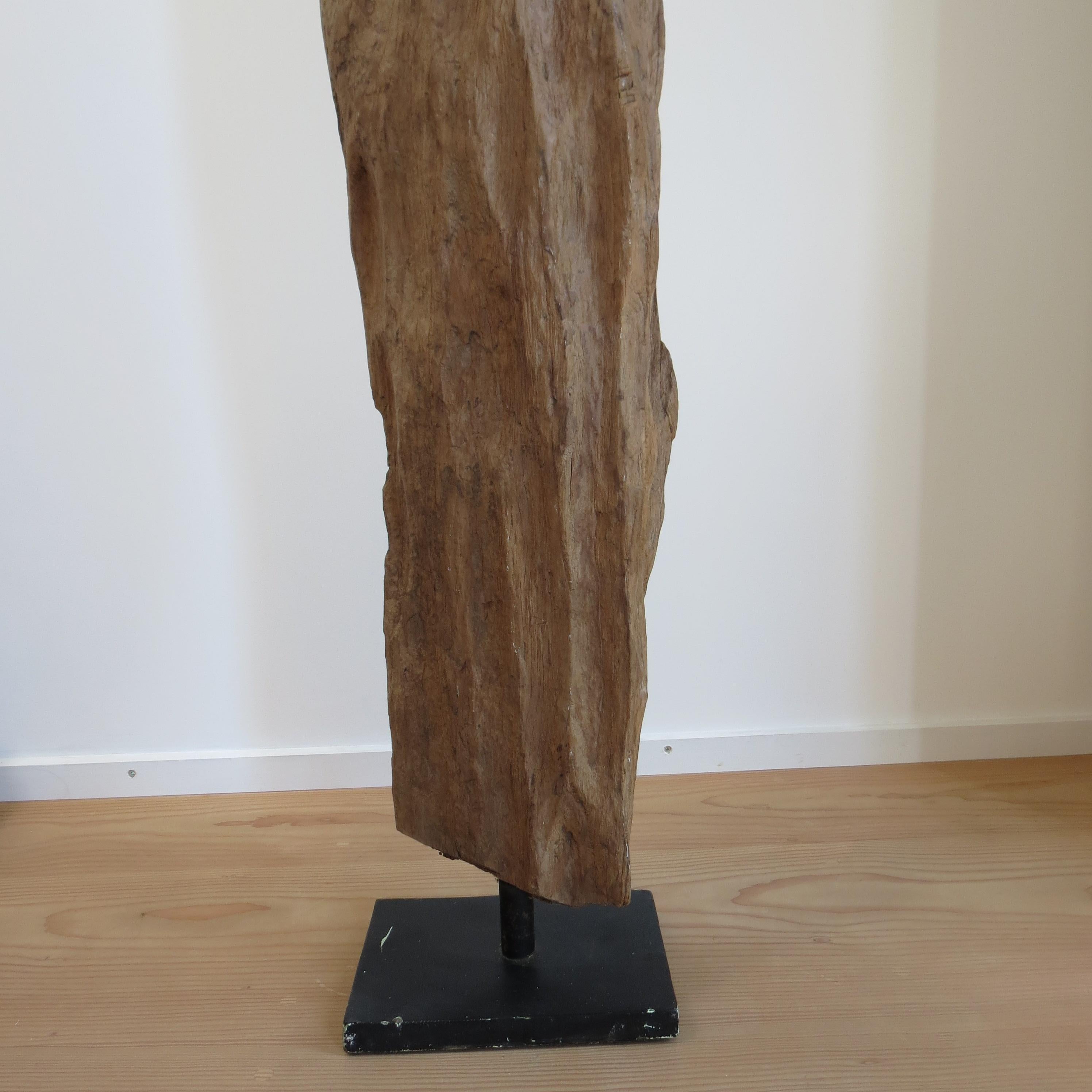 Grande sculpture en bois de teck naturel Forme organique 1970 en vente 11