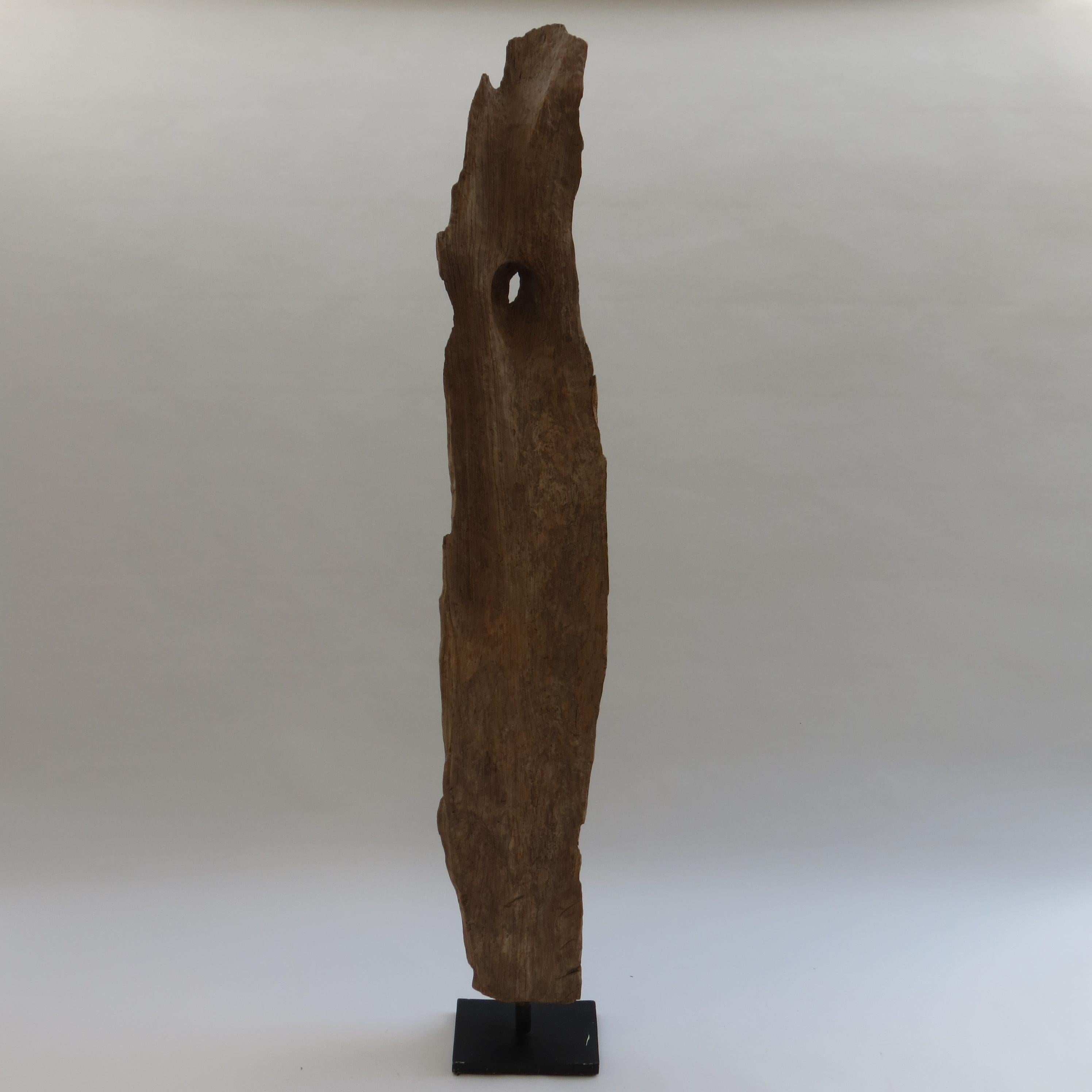 English Large Teak Wood Natural Sculpture Organic Form 1970 For Sale