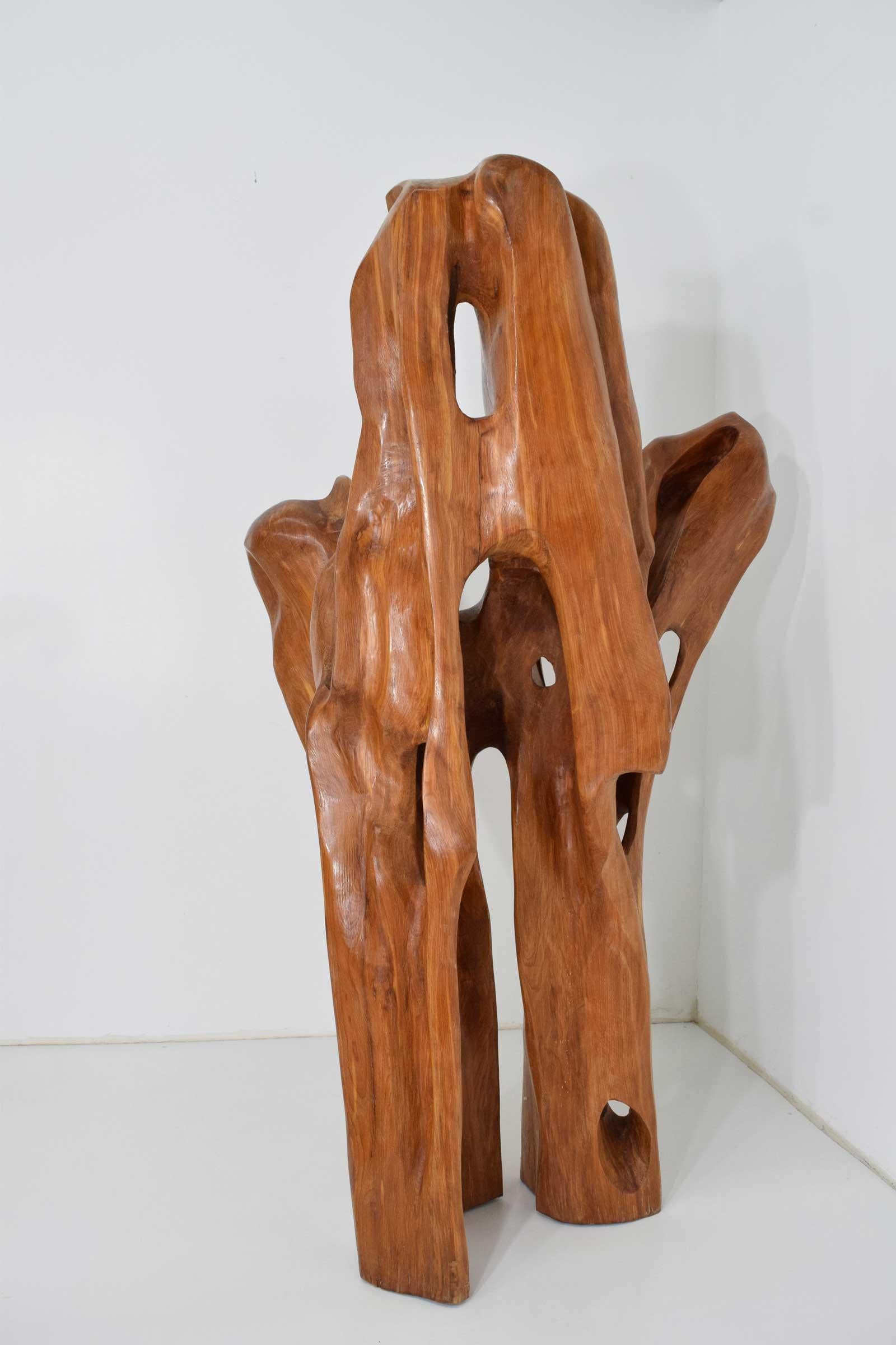Large Organic Wood Sculpture In Good Condition In Dallas, TX