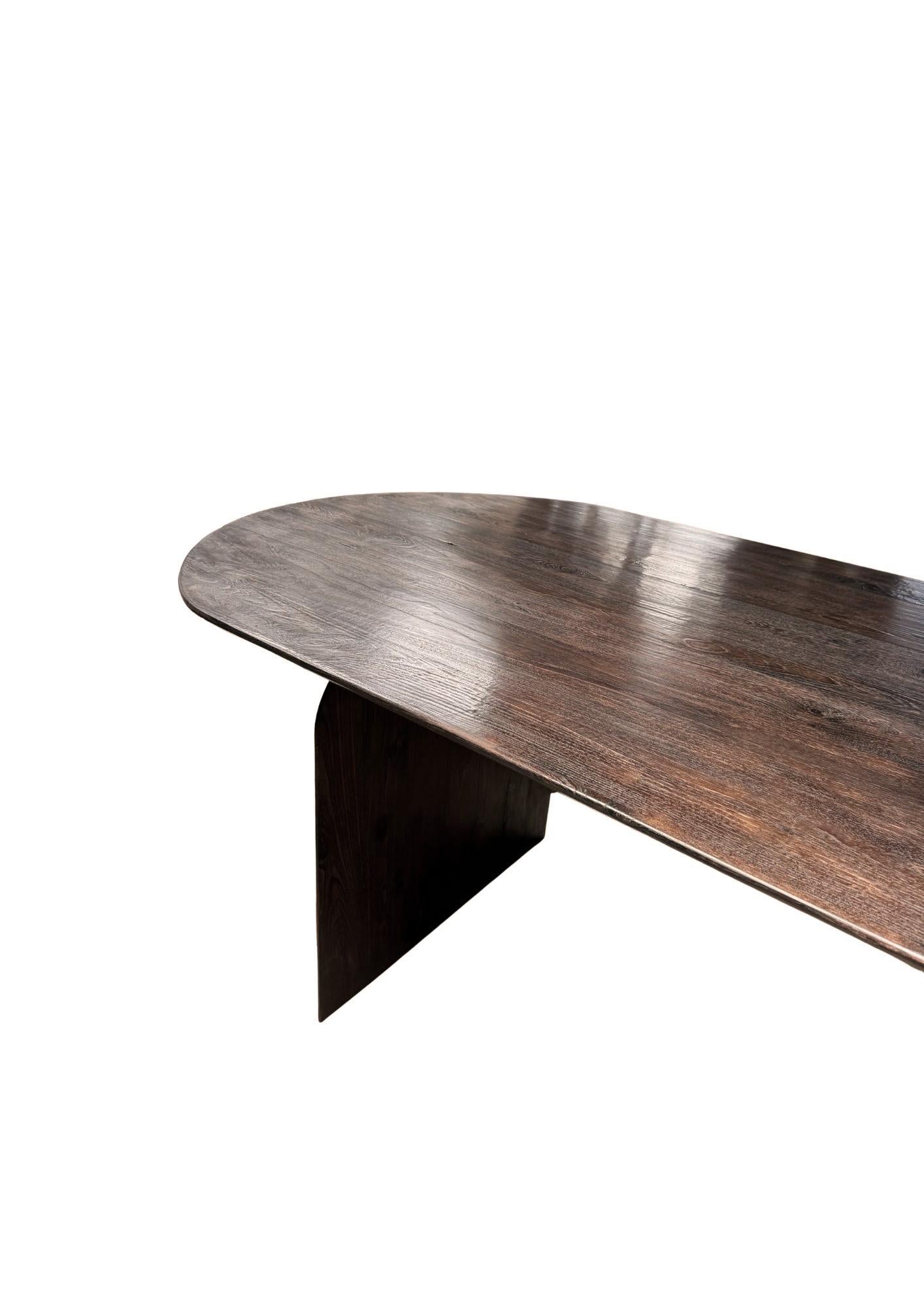 Large Teak Wood Table, Espresso Finish, Modern Organic en vente 5
