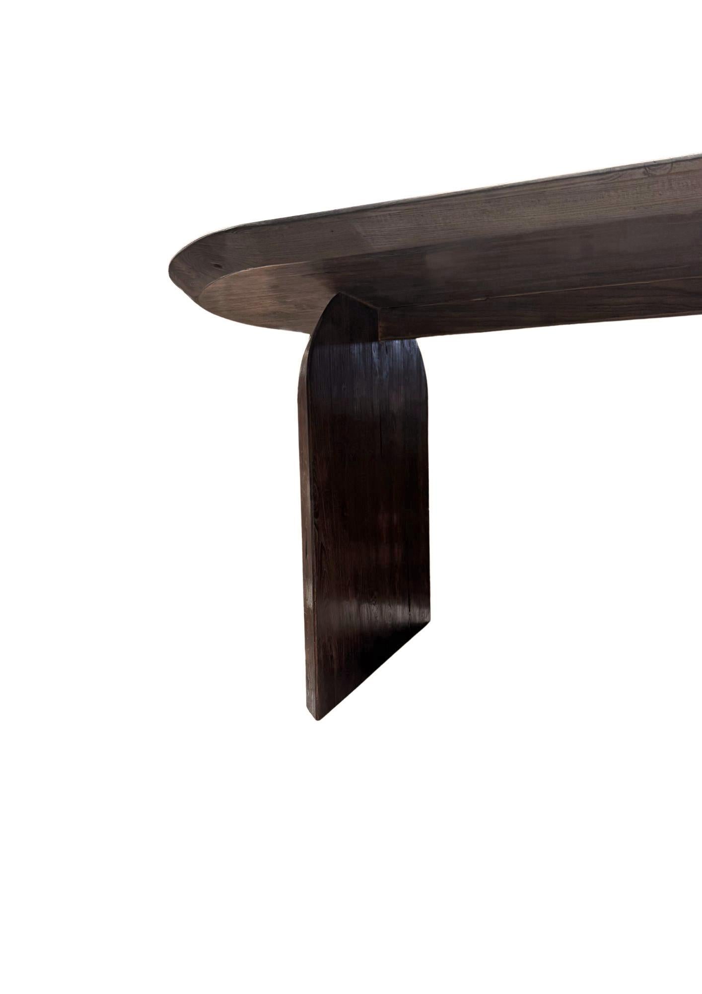 Large Teak Wood Table, Espresso Finish, Modern Organic en vente 6