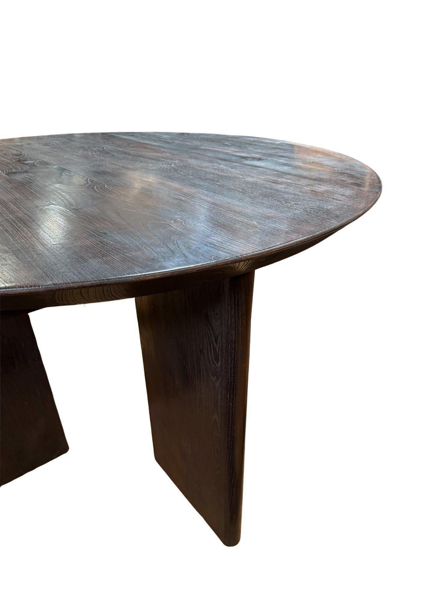Indonésien Large Teak Wood Table, Espresso Finish, Modern Organic en vente
