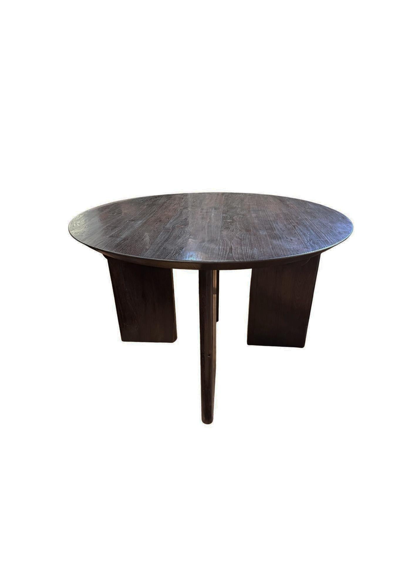 Fait main Large Teak Wood Table, Espresso Finish, Modern Organic en vente
