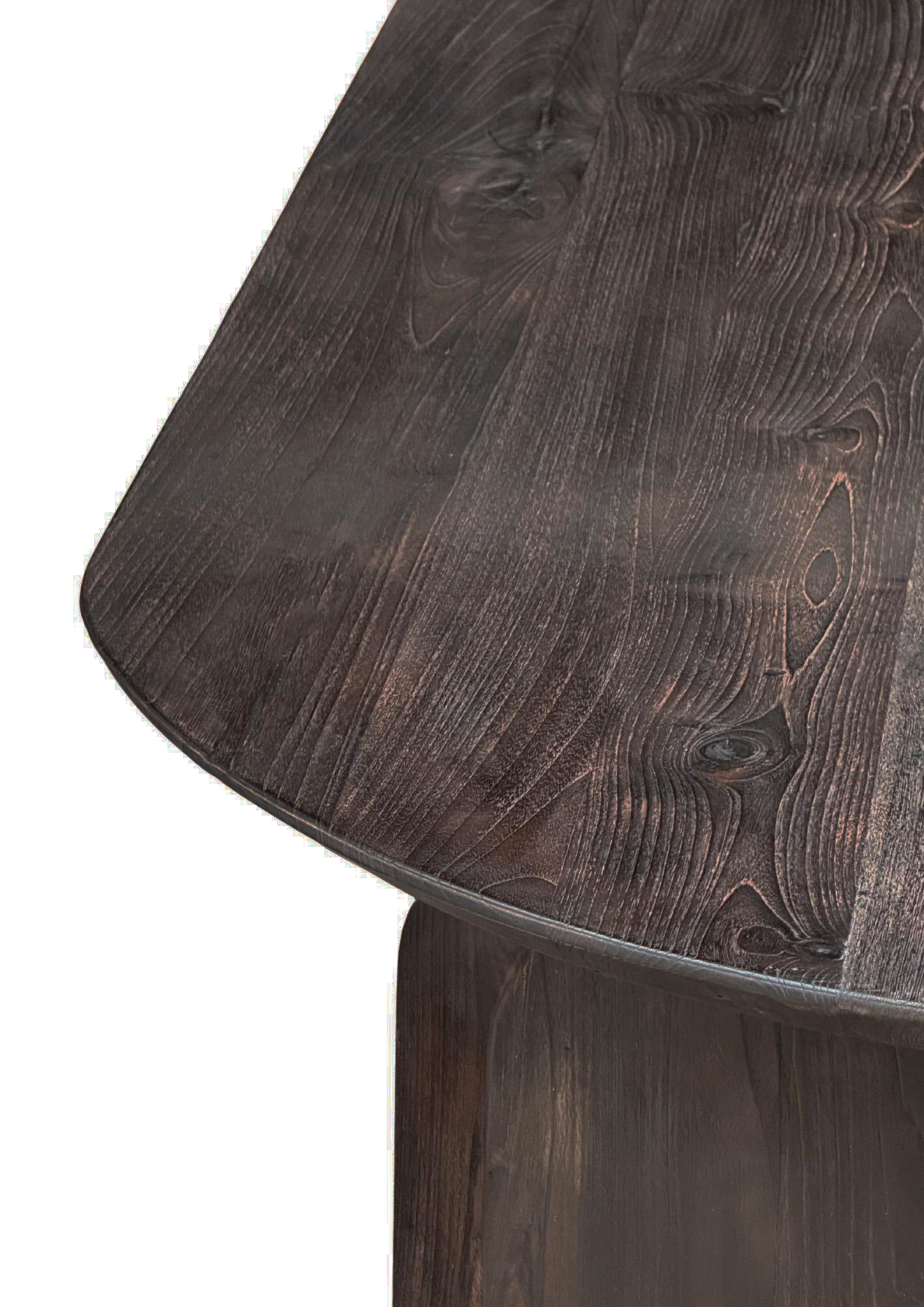 Bois Large Teak Wood Table, Espresso Finish, Modern Organic en vente