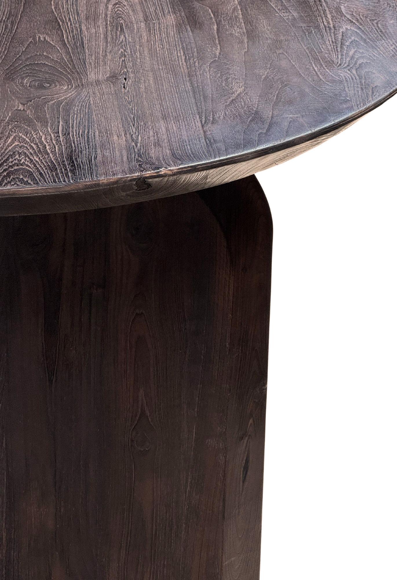 Large Teak Wood Table, Espresso Finish, Modern Organic en vente 2