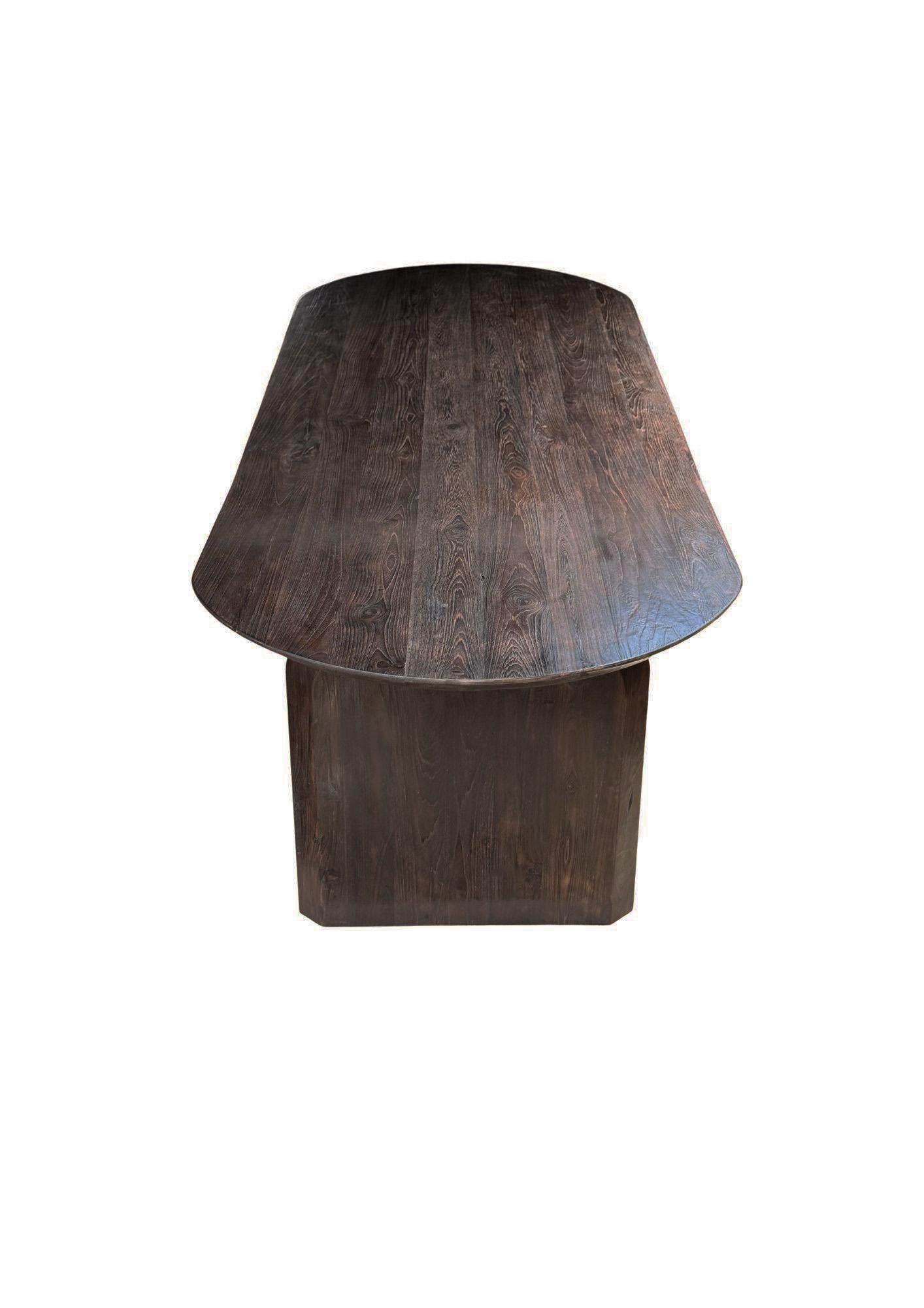 Large Teak Wood Table, Espresso Finish, Modern Organic en vente 3