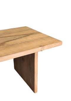Large Teak Wood Table, Natural Finish, Hand-Crafted Modern Organic