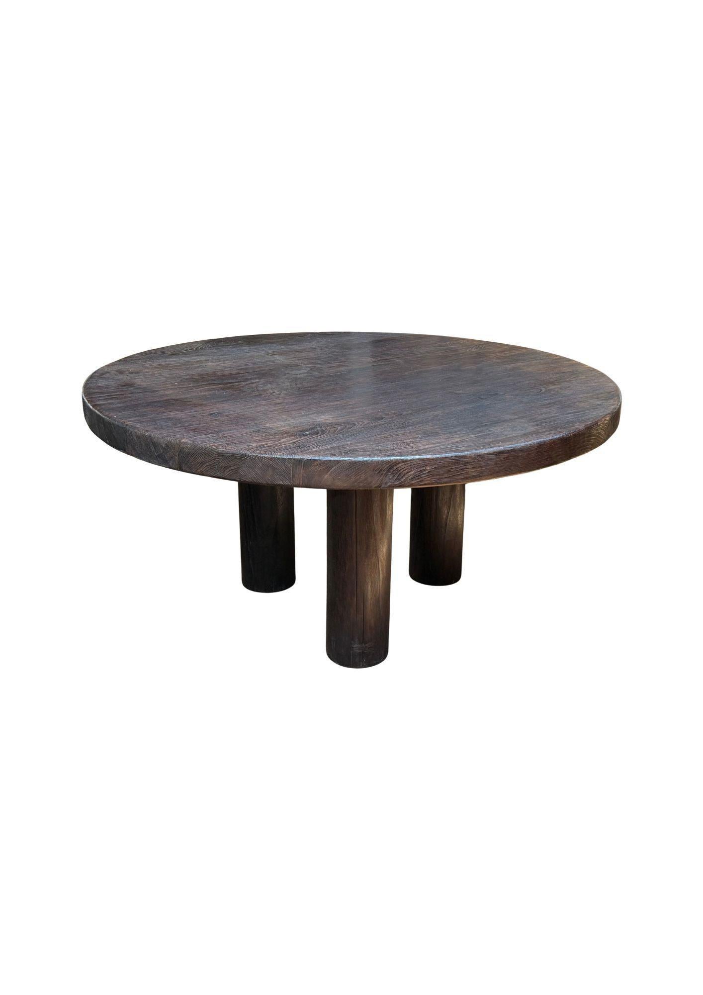 Grande tavolo in legno di teak, splendida struttura in Wood Wood con finitura espresso, moderno e organico In condizioni Nuovo in vendita a Jimbaran, Bali