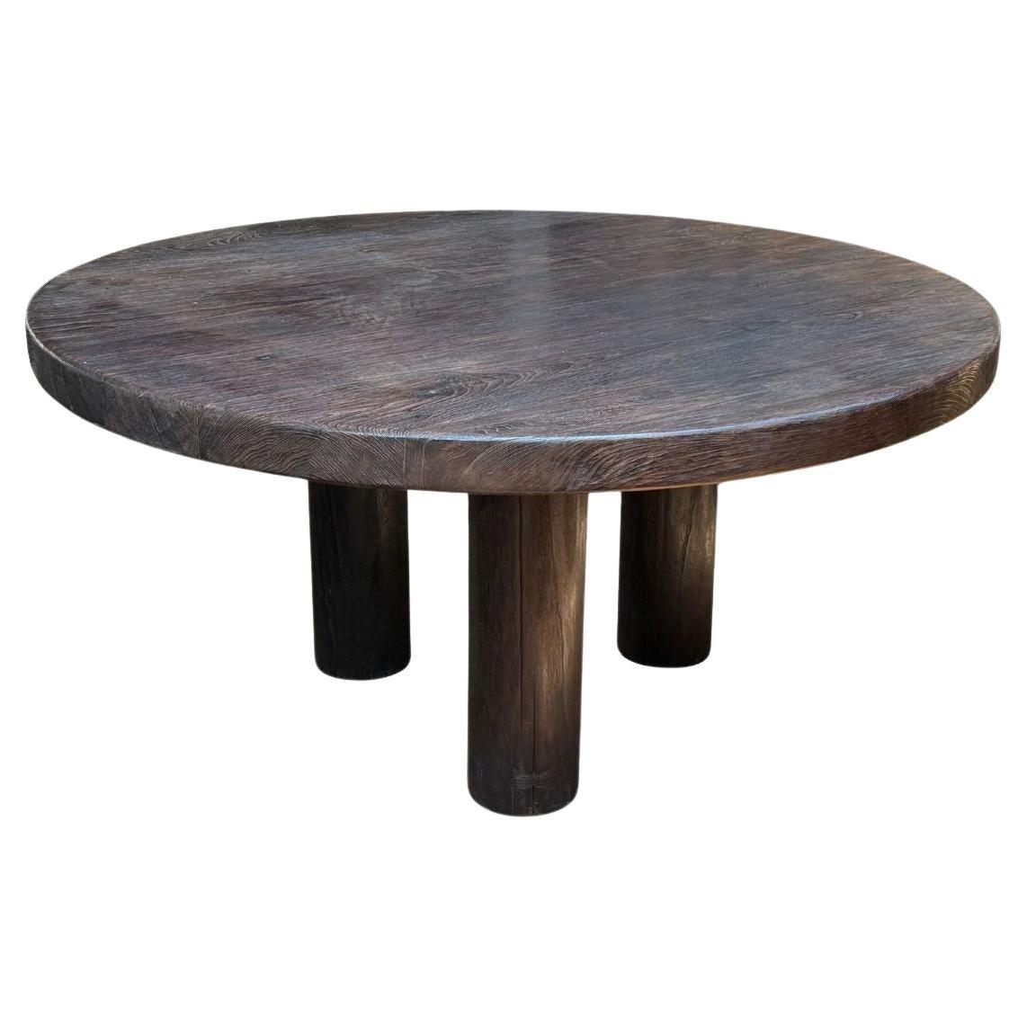 Grande tavolo in legno di teak, splendida struttura in Wood Wood con finitura espresso, moderno e organico