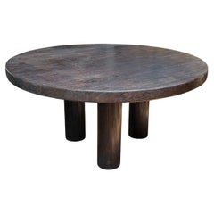 Mesa Grande de Madera de Teca, Impresionantes Texturas de Madera Acabado Espresso, Moderno Orgánico