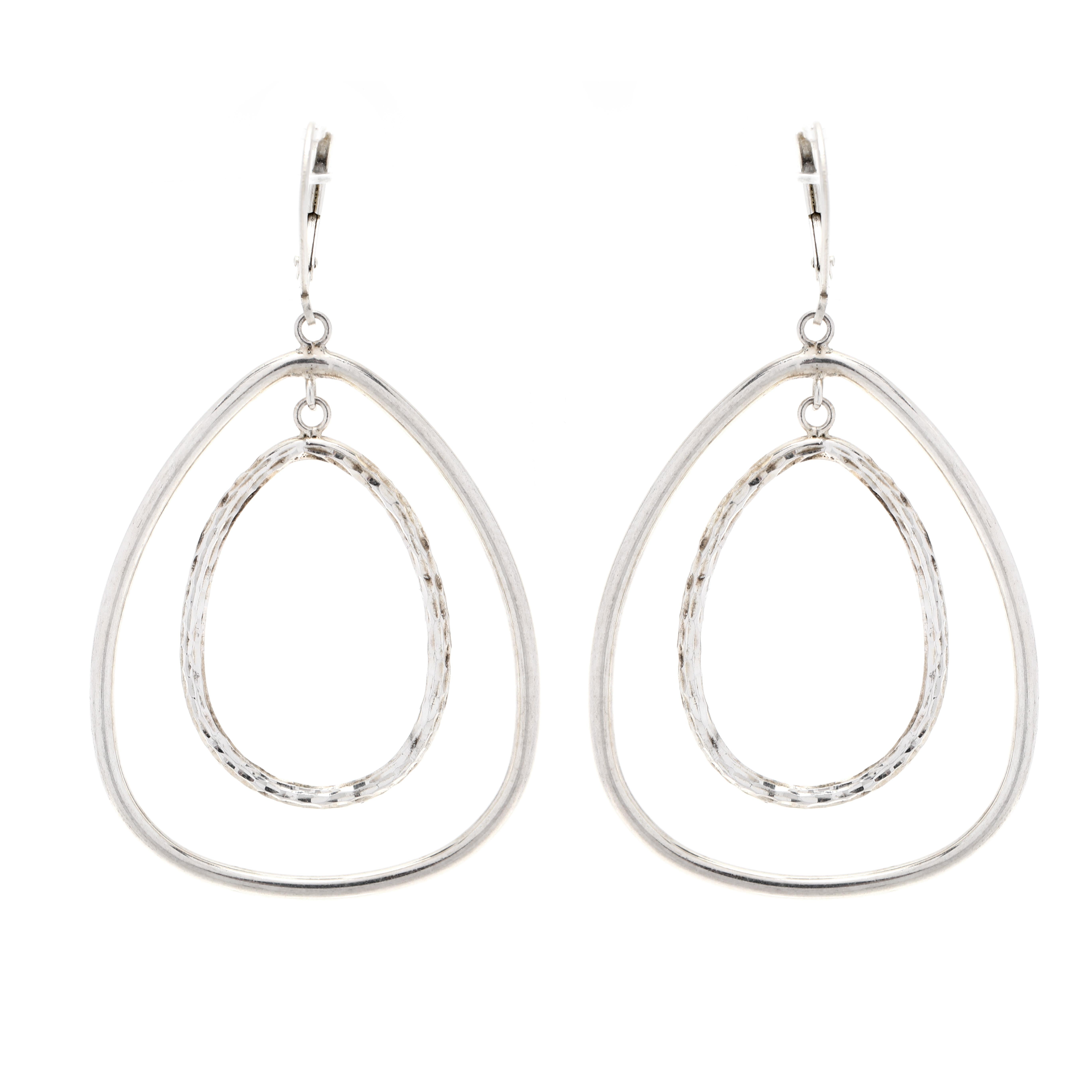large silver teardrop earrings