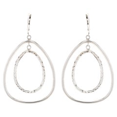 Boucles d'oreilles pendantes ouvertes en argent, grandes gouttes, Light