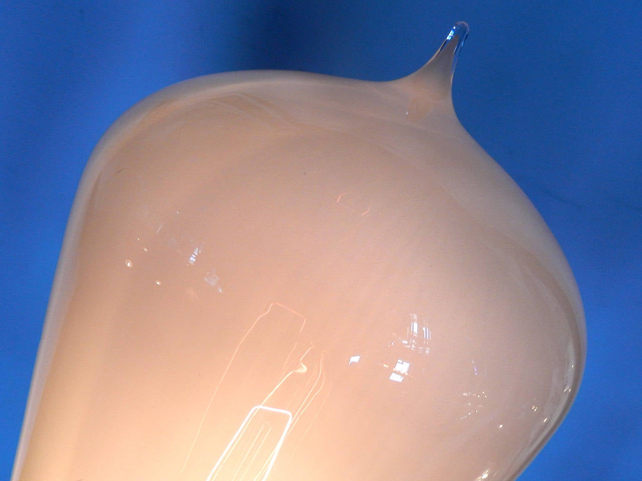 American Large Teardrop Vaseline, Opaline Glass Sconce