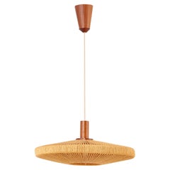 Large Temde Leuchten Sisal Pendant Lamp, Swiz, 1950s