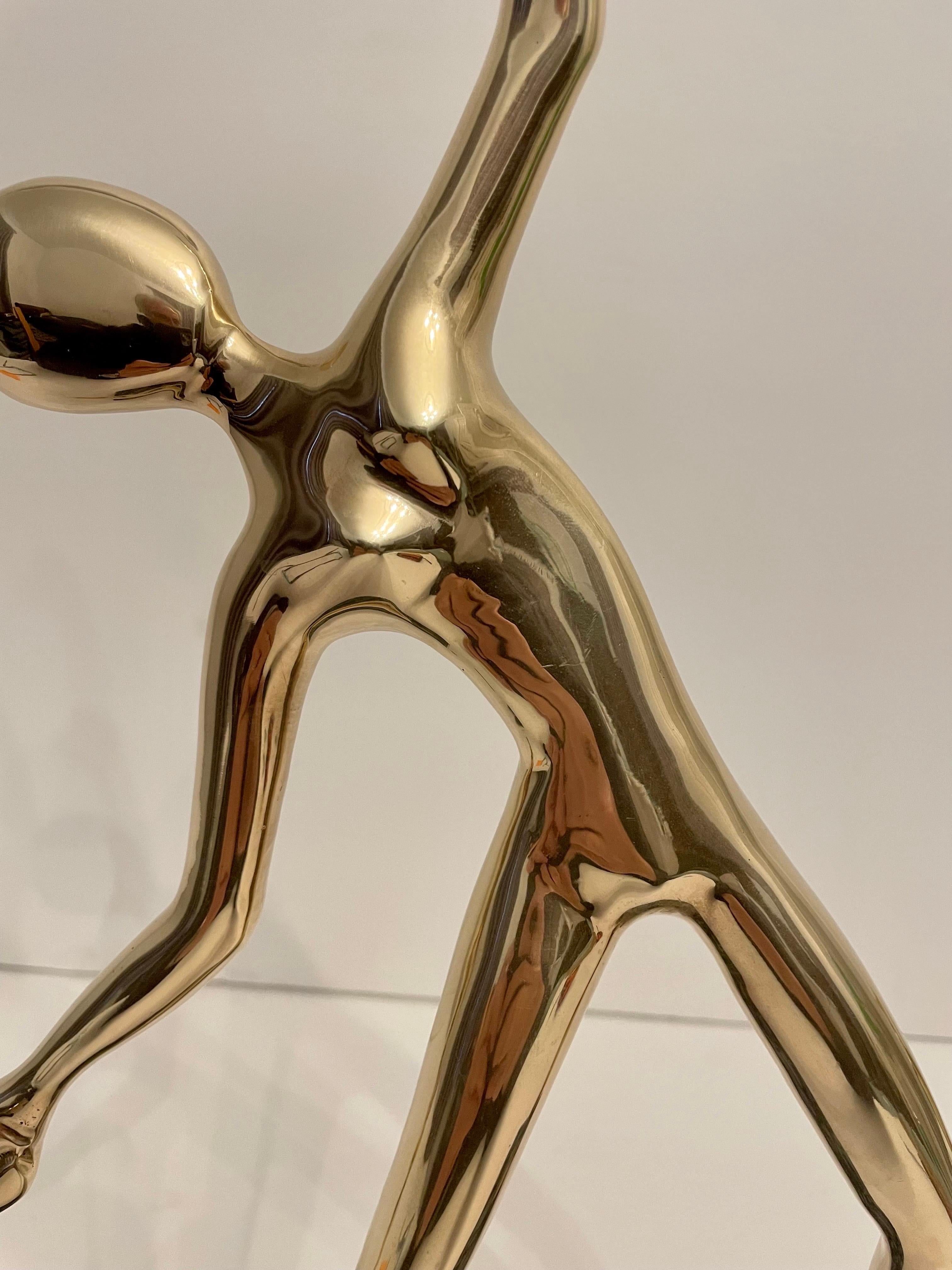 Large Tennis Player Sculpture in Solid Brass 2