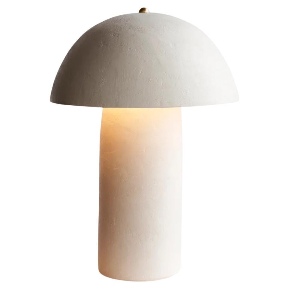 Large Tera Lamp in White Lime Plaster by Ceramicah For Sale
