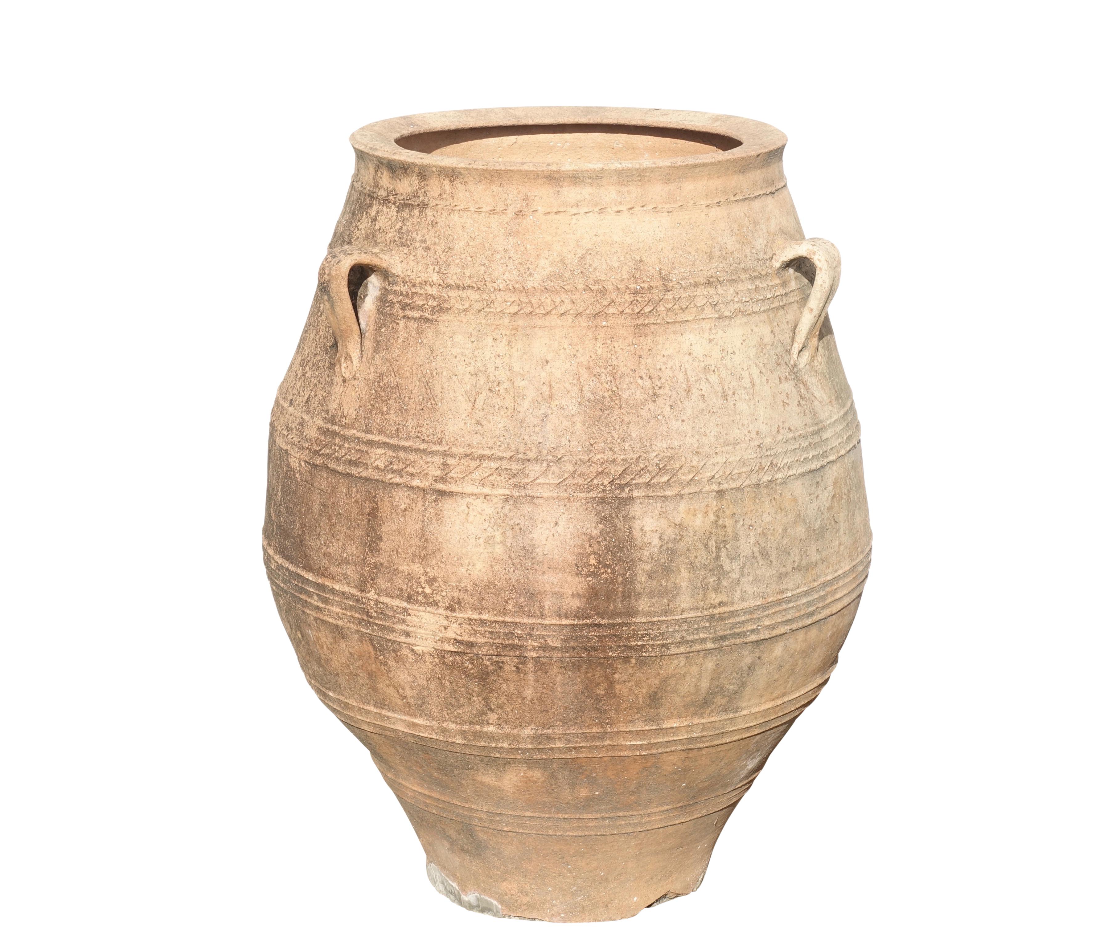 Terracotta Large Terra Cotta Oil Jar, Italian, 19th Century
