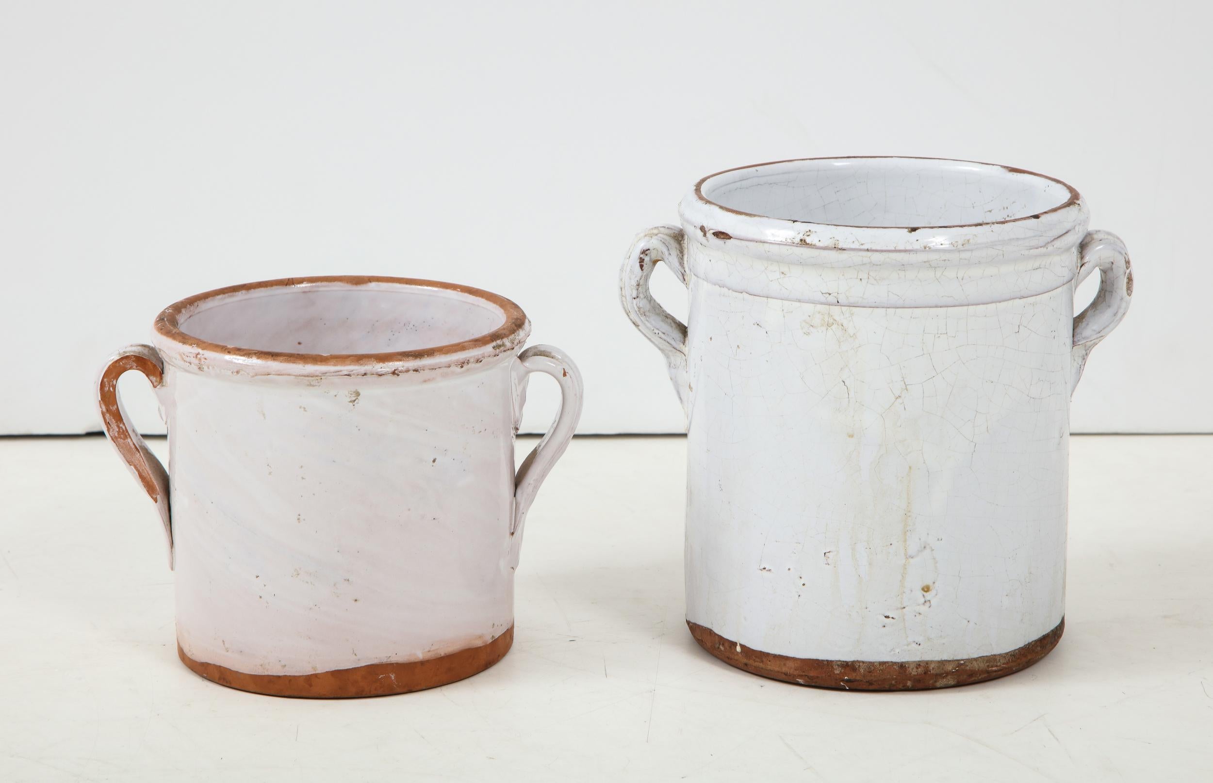 Large French confit pot or jar. Handcrafted and with the traditional two handles. Originally used to store and preserve food.