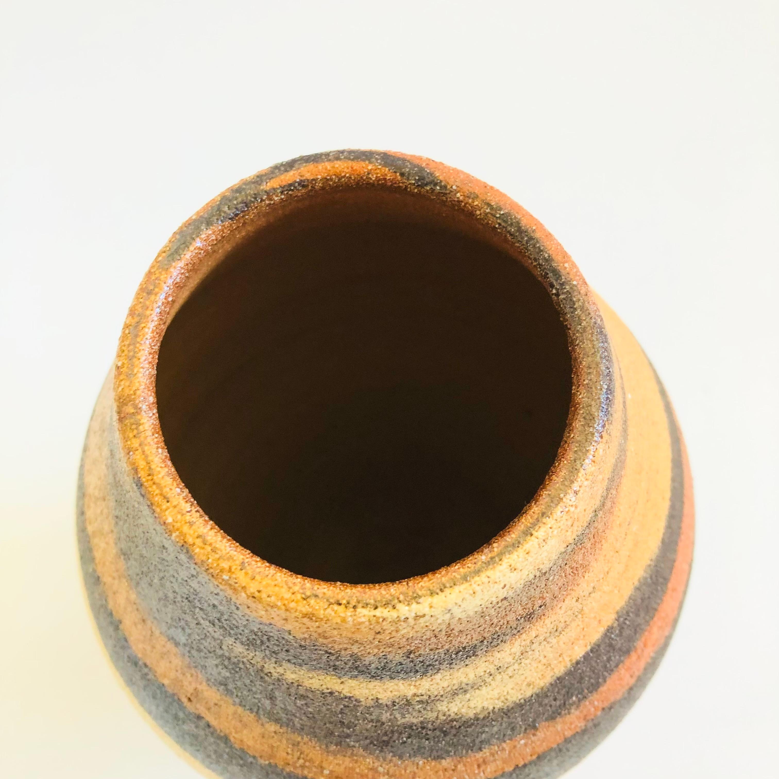 Large Terra Cotta Swirl Pottery Vase For Sale 2