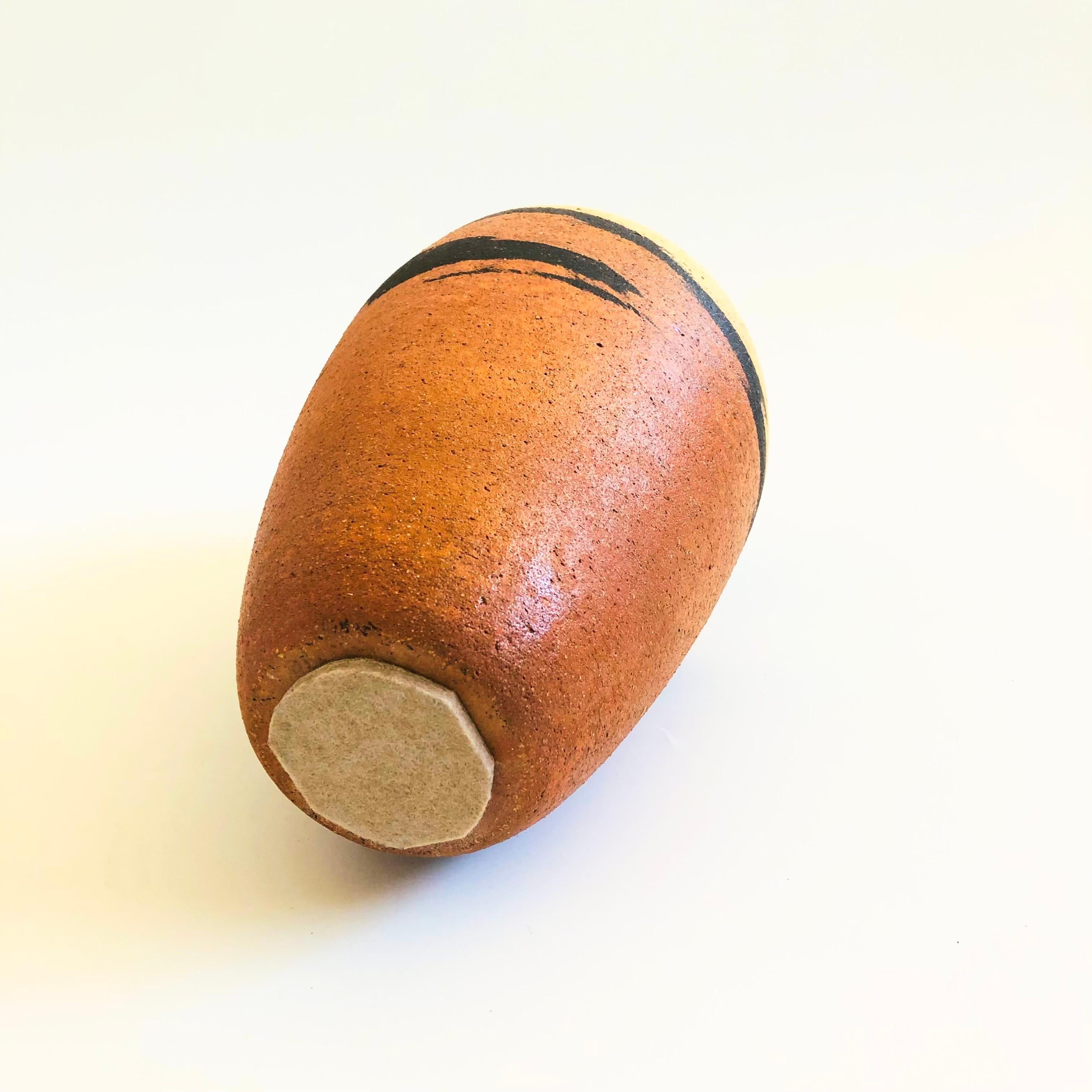 Large Terra Cotta Swirl Pottery Vase For Sale 4