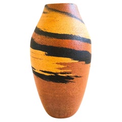 Large Terra Cotta Swirl Pottery Vase