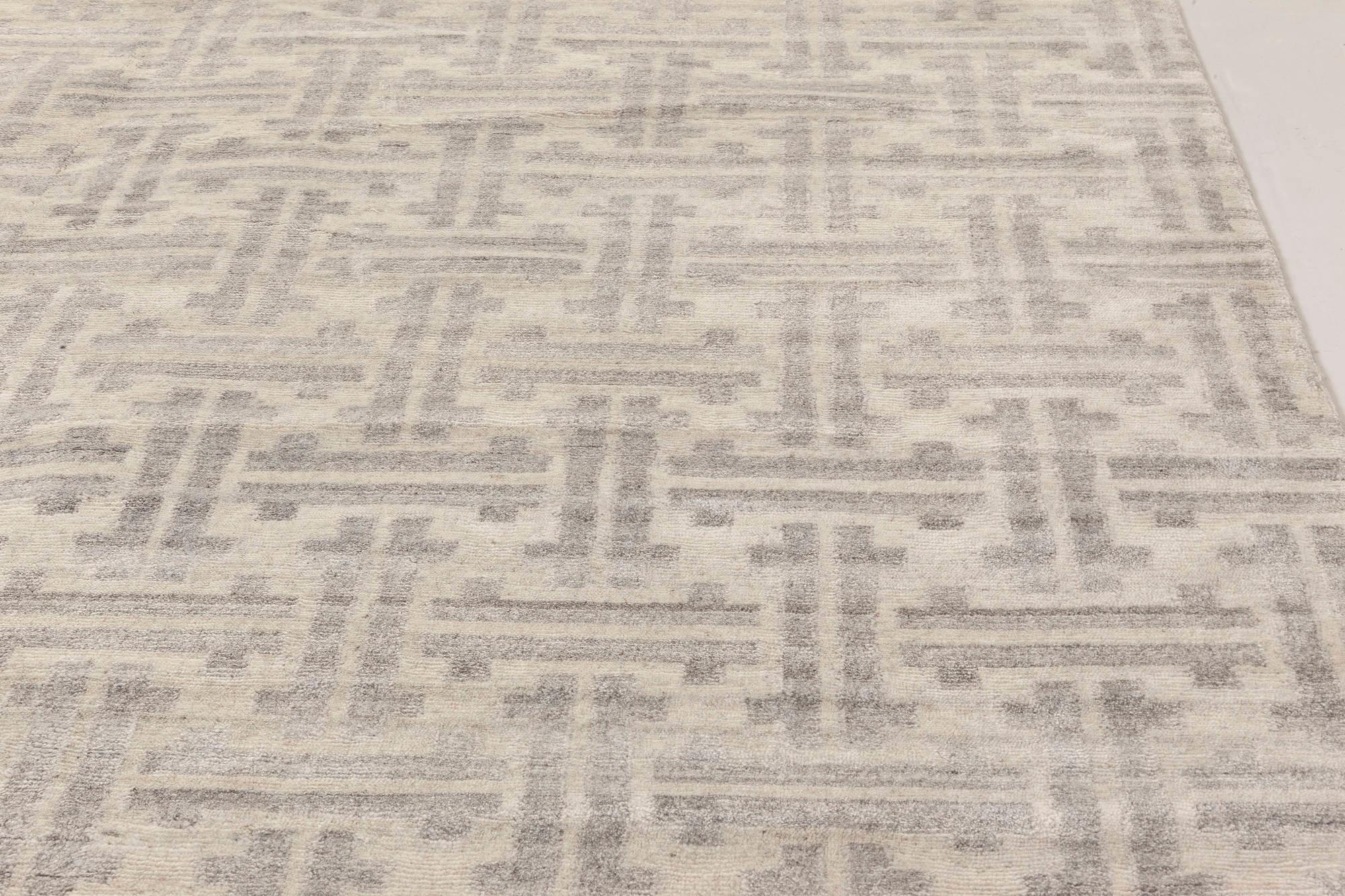 Hand-Knotted Large Terra Rug Handmade in Natural Wool by Doris Leslie Blau For Sale