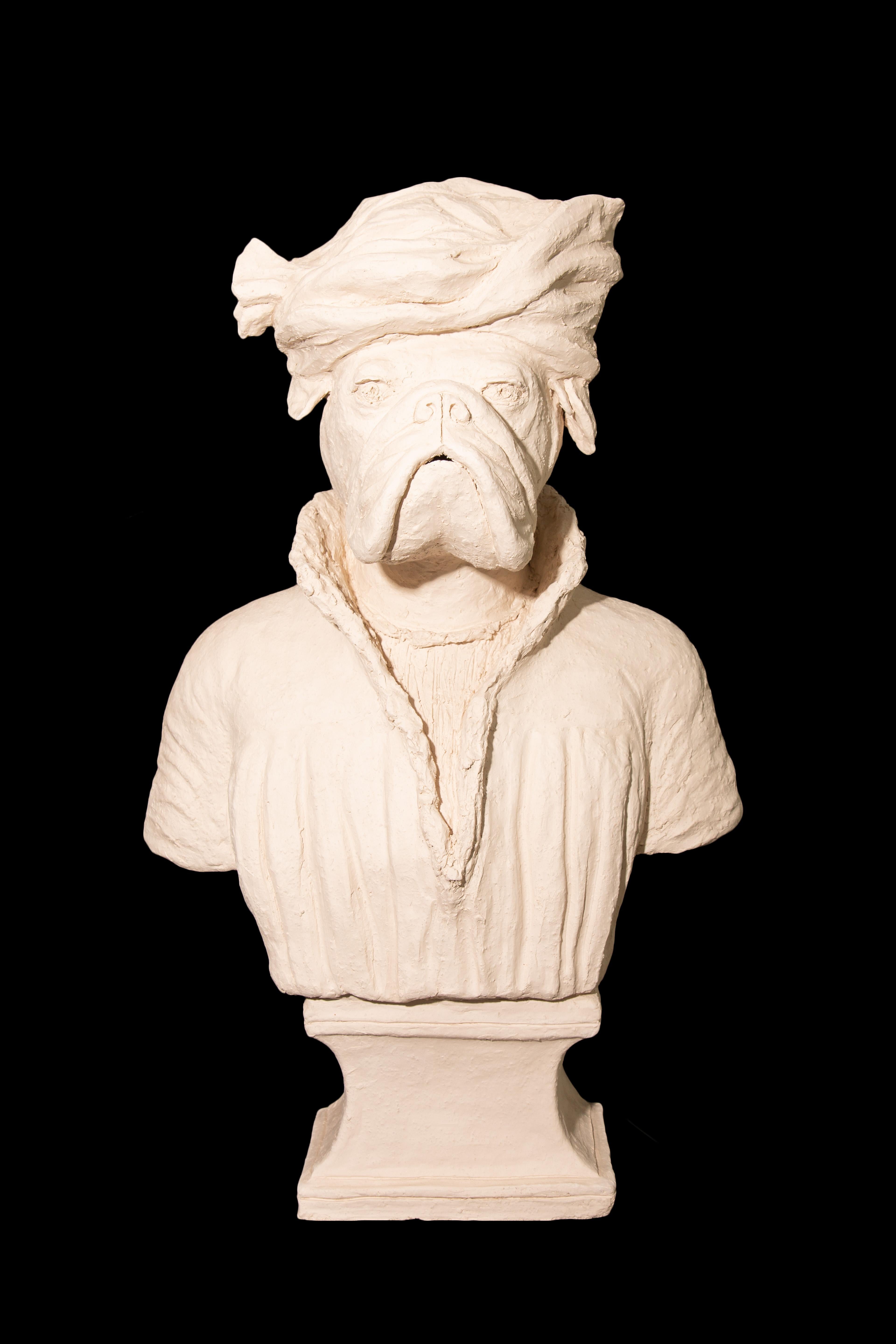 Other Large Terracotta Anthropomorphic Figure of a Bulldog Wearing a Turban