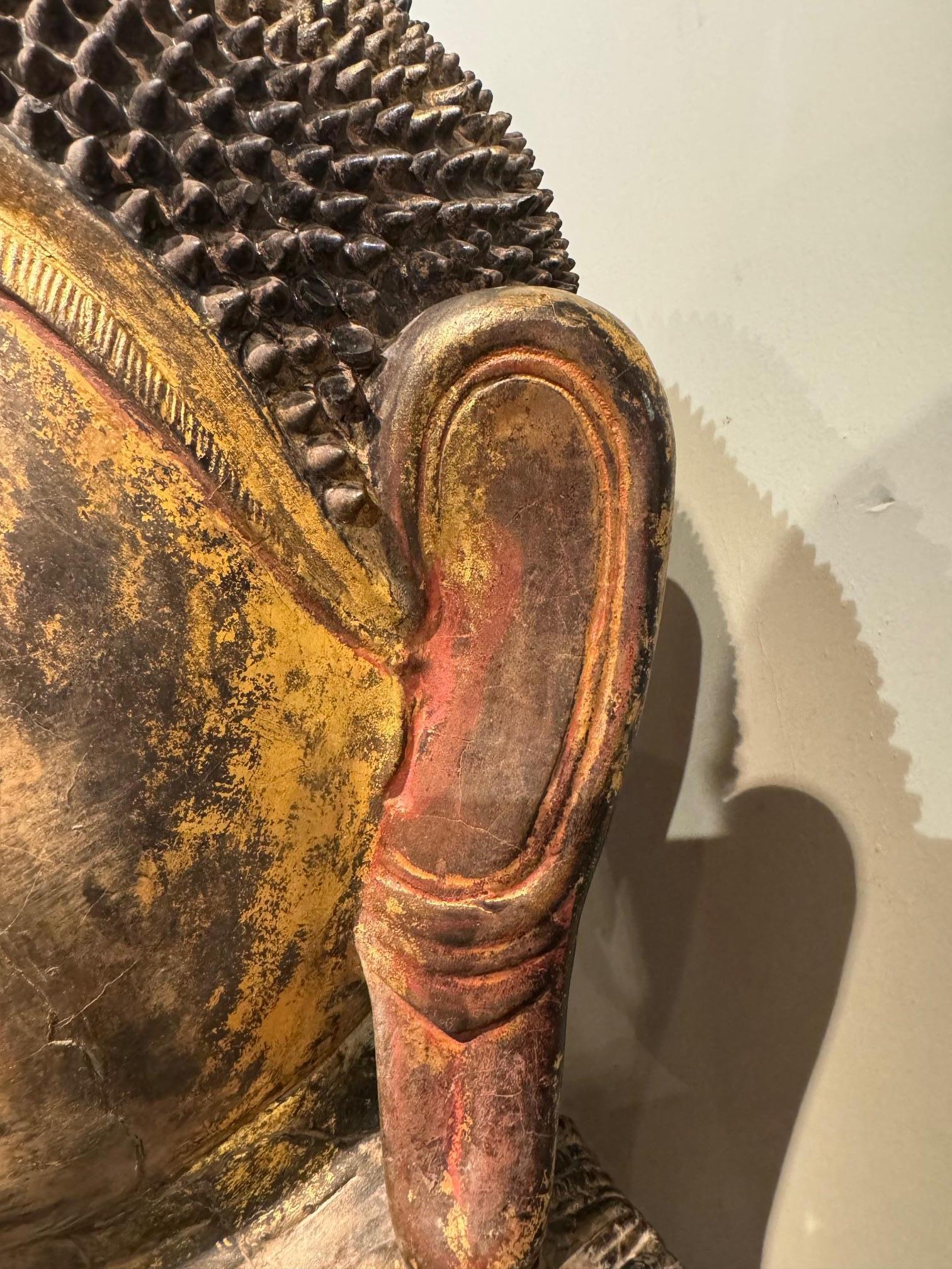 Terracotta Large terracotta Buddha head, Burma, Shan States, late 18th Century For Sale
