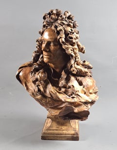 Large Terracotta Bust Of Corneille Van Clève After Caffieri
