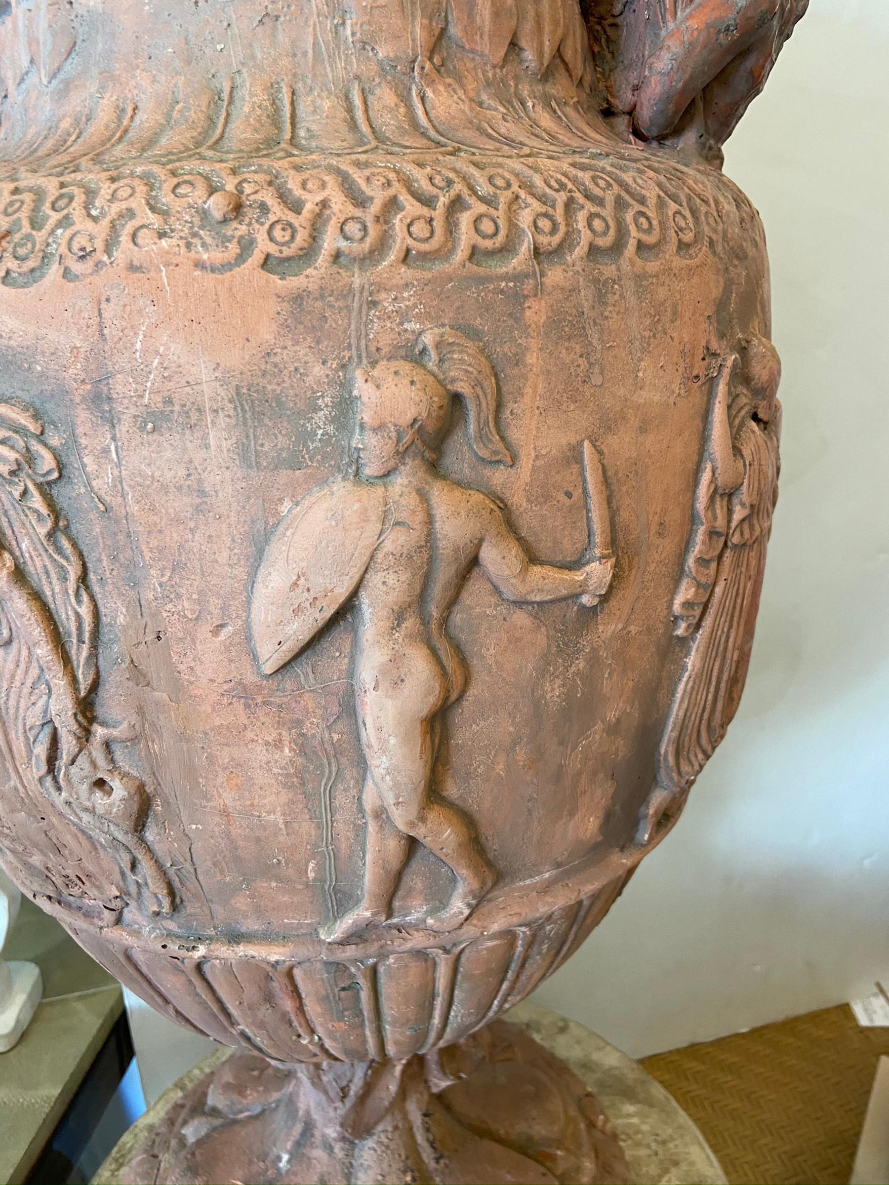  Pair Terra cotta Classical Urns 1