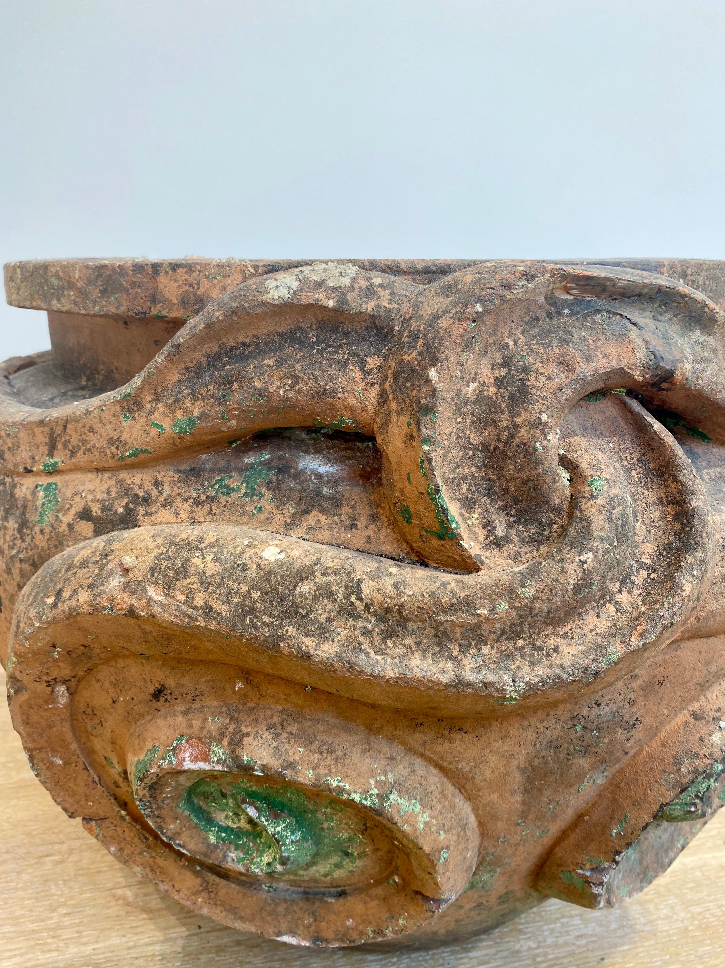 19th Century Large Terracotta Compton Snake Pot