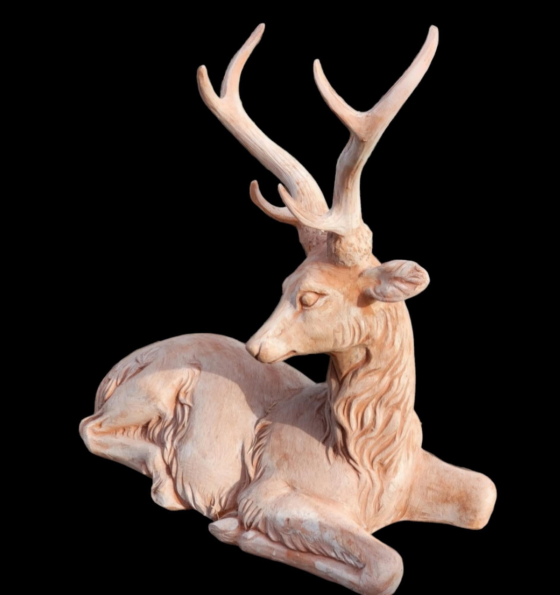GRANDE TERRACOTTA DEEr mediados del siglo XX en venta