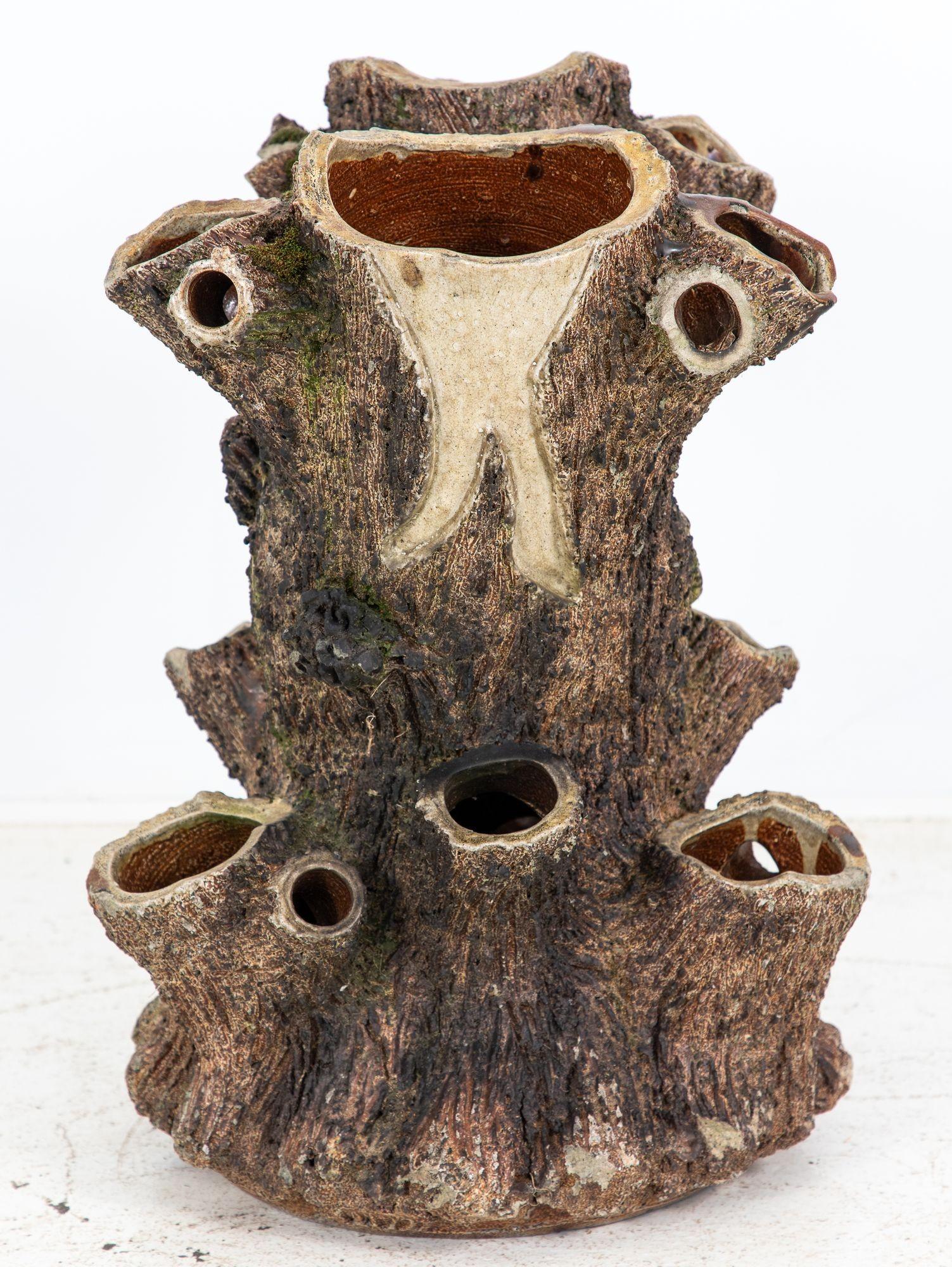 Gran Jardinera Inglesa de Terracota Faux Bois, Eduardiana, principios del siglo XX Inglés en venta