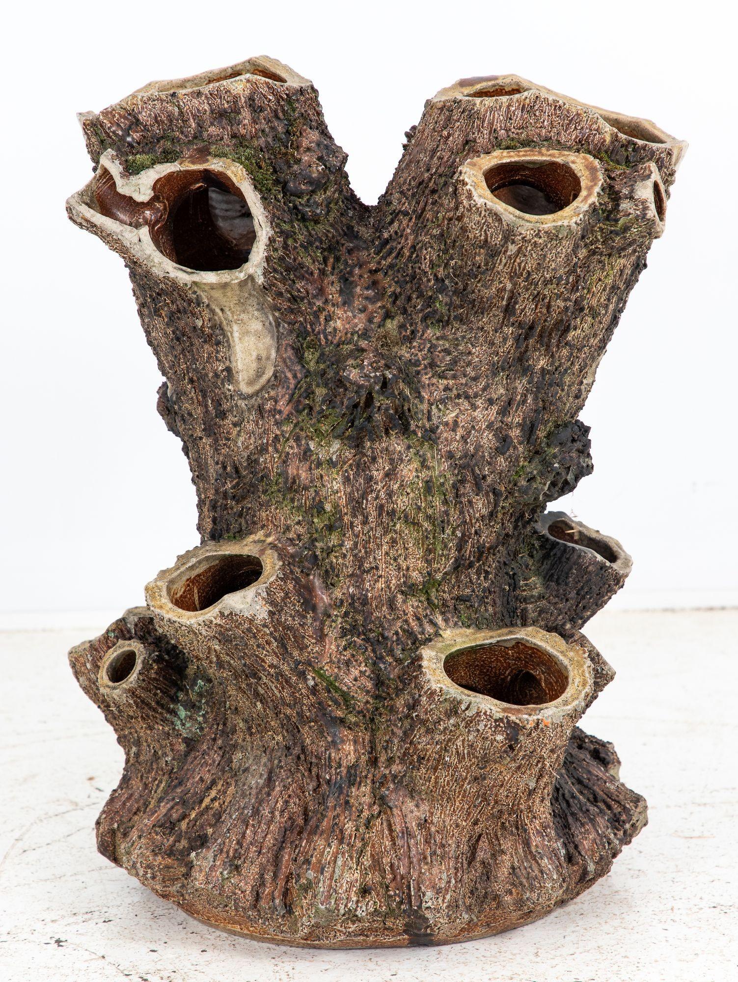 Gran Jardinera Inglesa de Terracota Faux Bois, Eduardiana, principios del siglo XX en venta 4