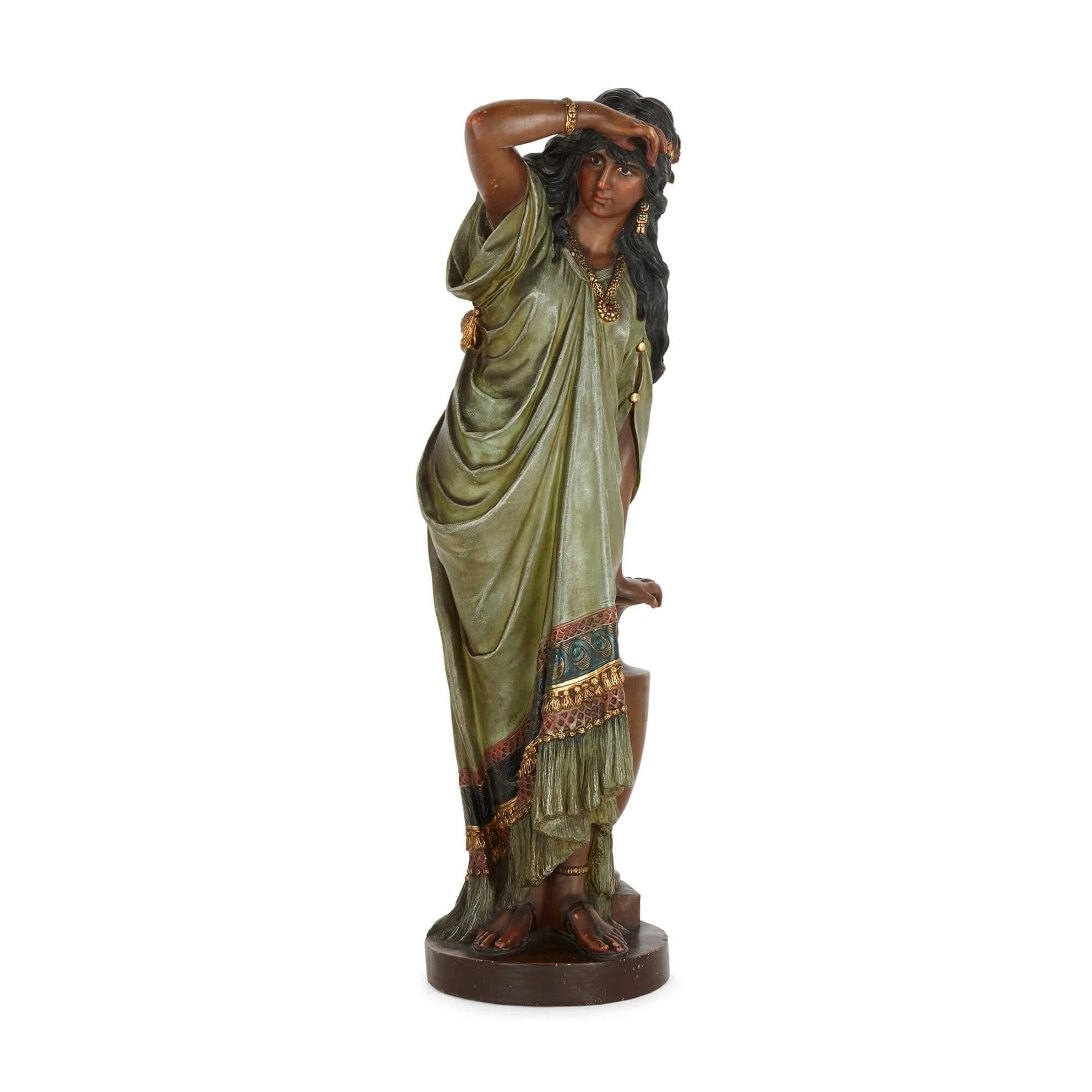 Large Terracotta Female Figure by Okcar Gladenbeck In Good Condition For Sale In London, GB