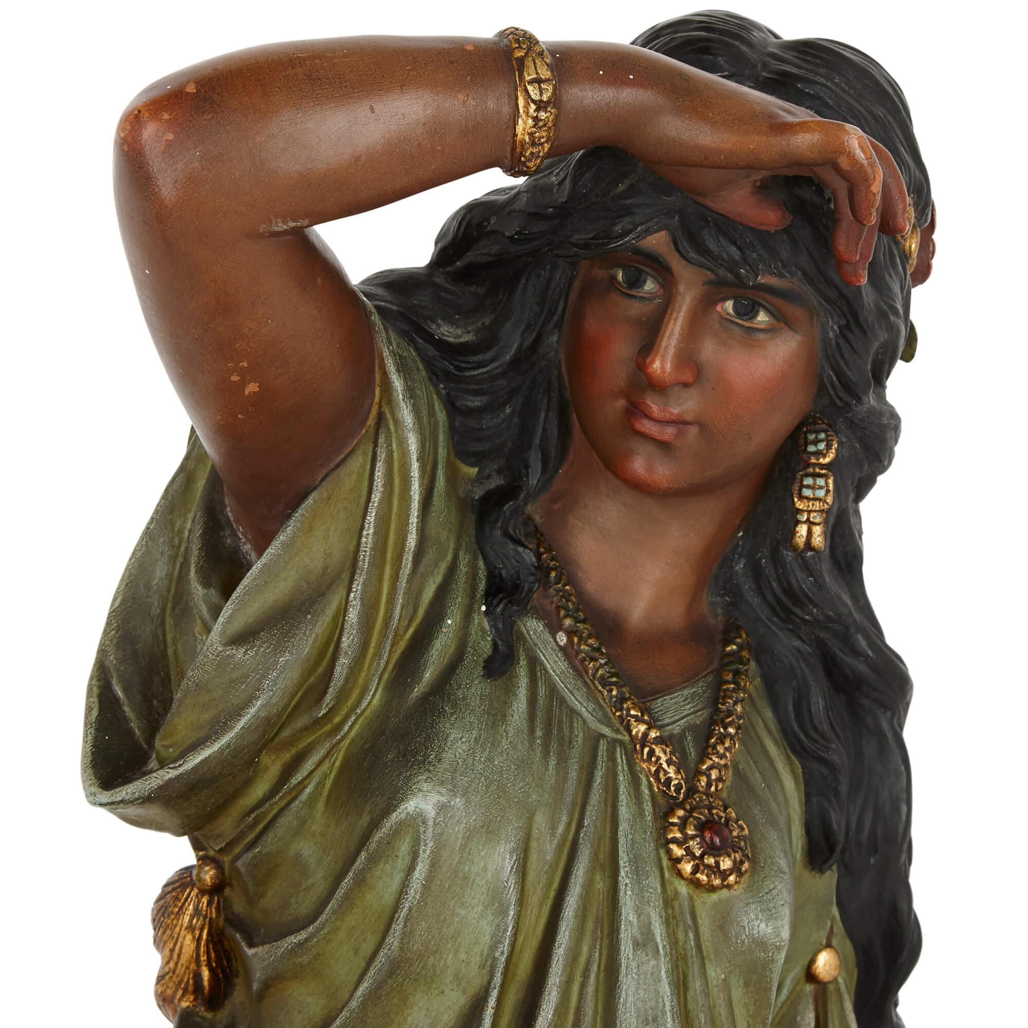 Large Terracotta Female Figure by Okcar Gladenbeck For Sale 1