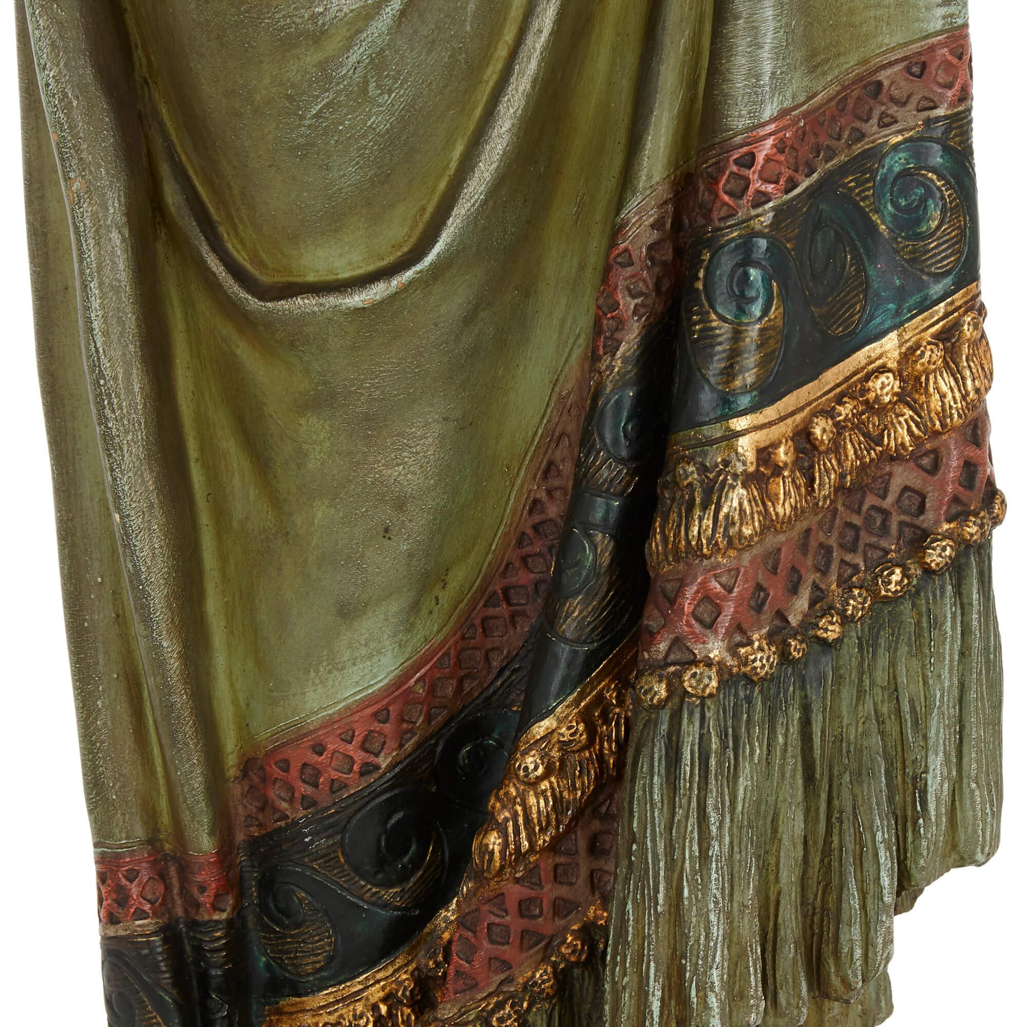 Large Terracotta Female Figure by Okcar Gladenbeck For Sale 2
