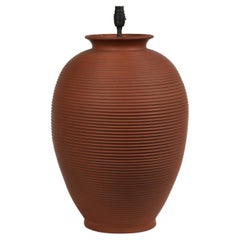 Large French Terracotta Antique Table Lamp