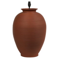 Large Terracotta French Used Table Lamp