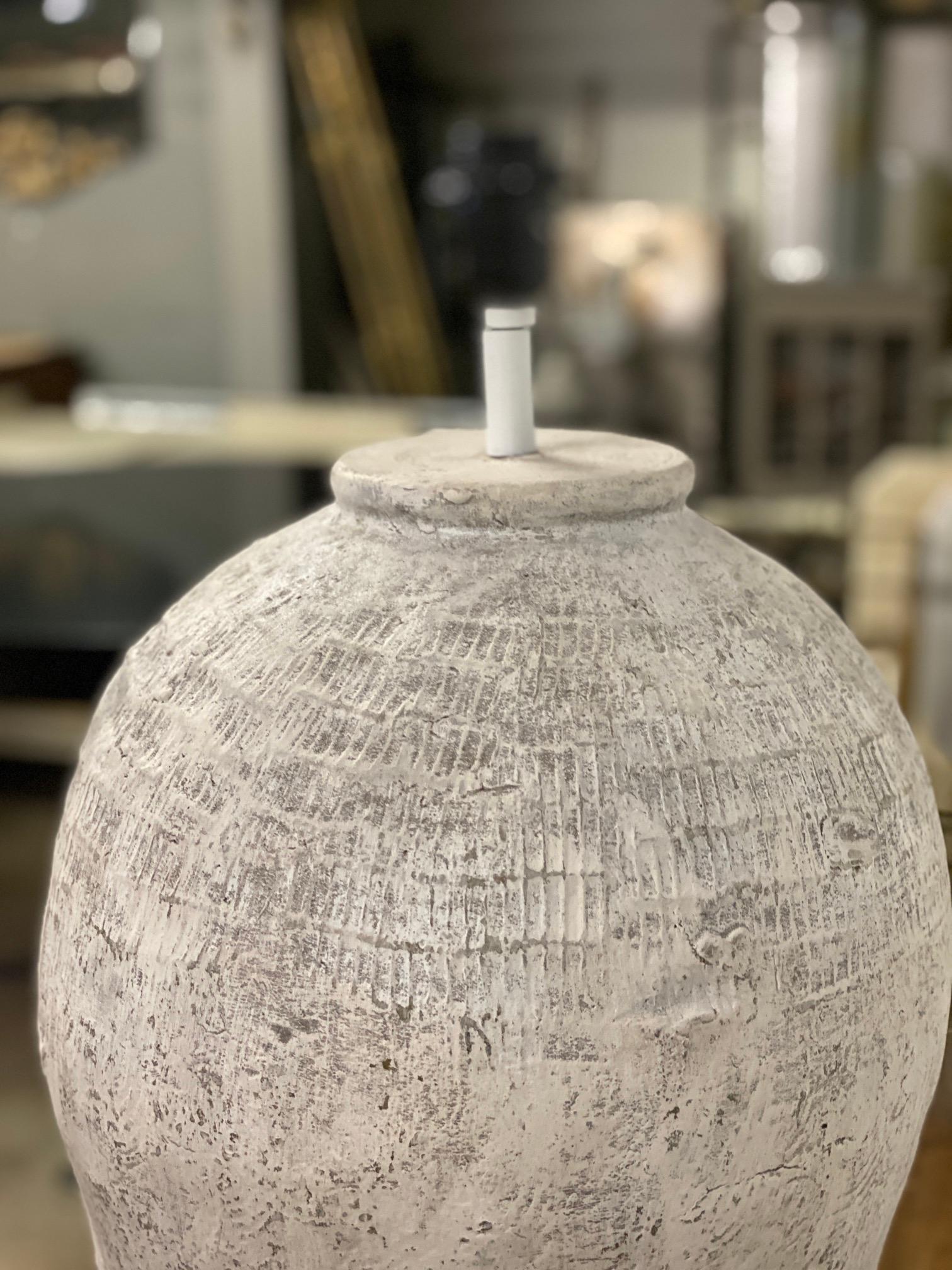 Rustic Large Terracotta Jar Lamp/Base Only