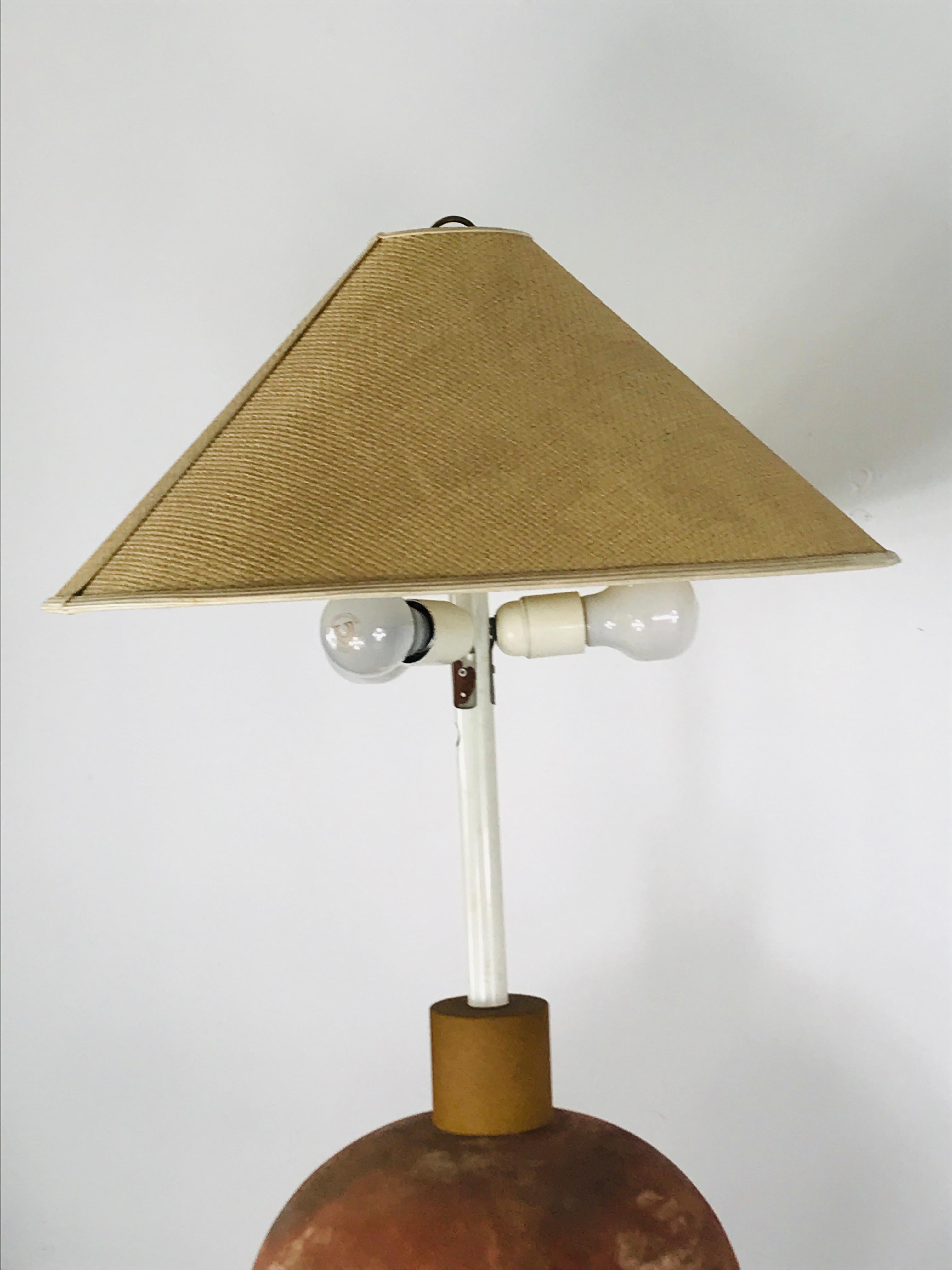 Società Porcellane Artistiche midcentury spherical terracotta Italian floor lamp For Sale 2