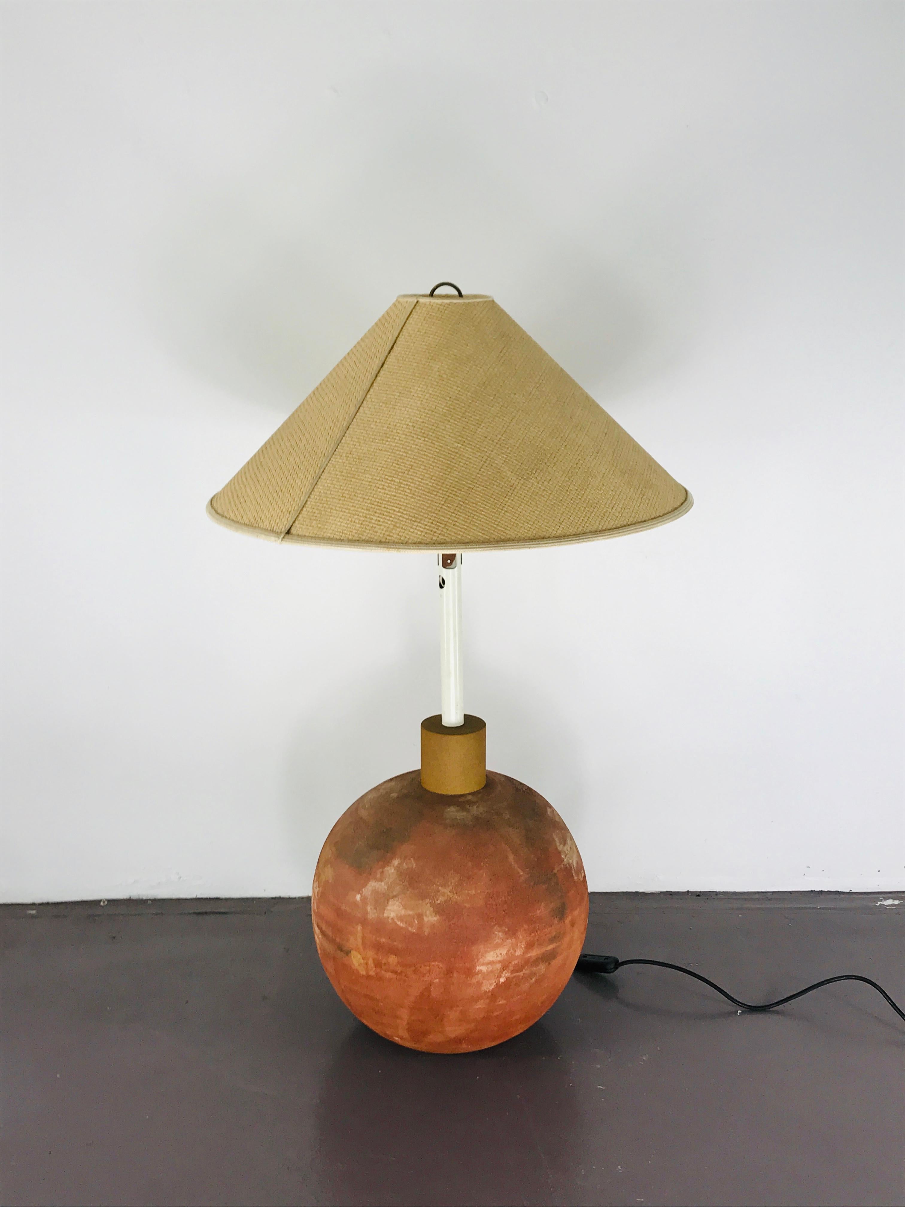 

1970s terracotta lamp by Società Porcellane Artistiche.
Good condition electrically perfectly working.