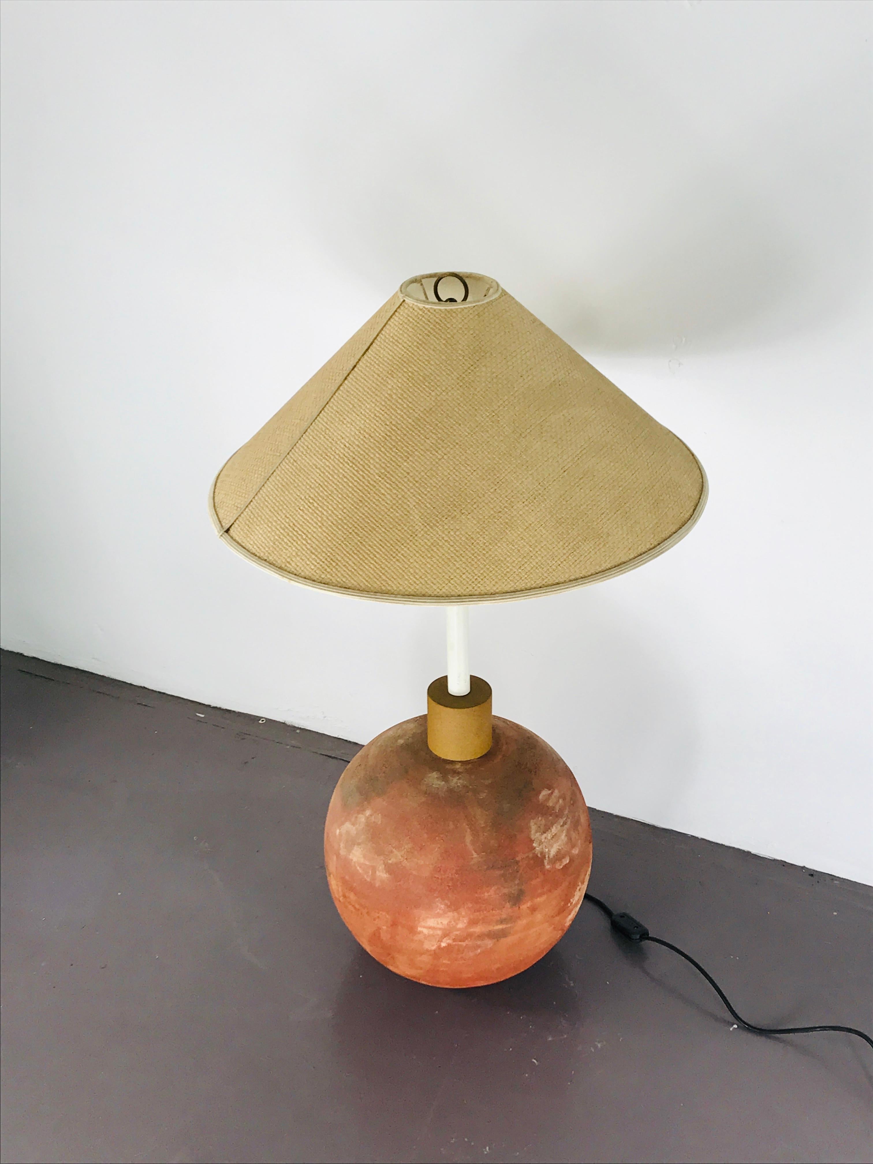 Mid-Century Modern Società Porcellane Artistiche midcentury spherical terracotta Italian floor lamp For Sale