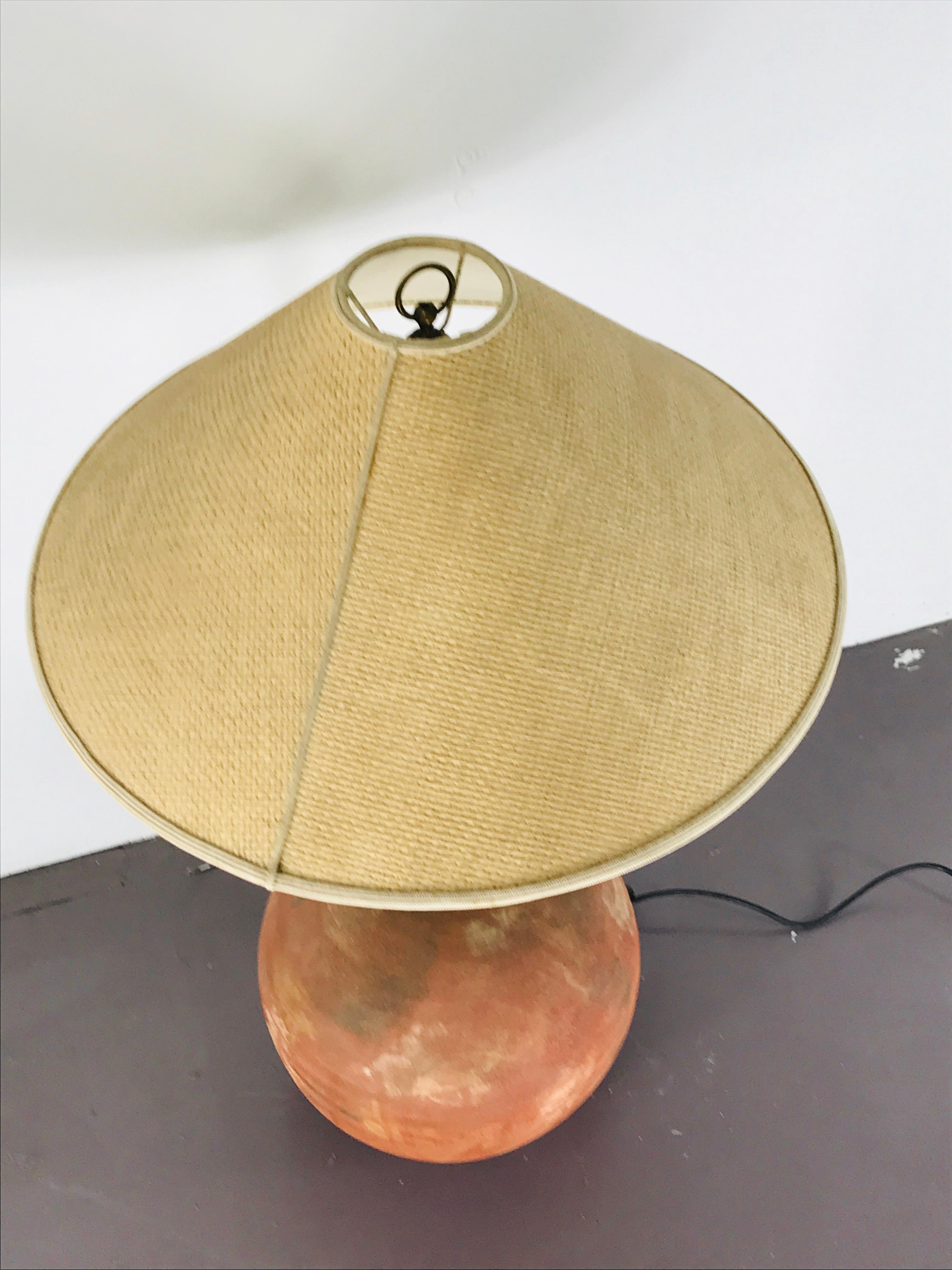 Società Porcellane Artistiche midcentury spherical terracotta Italian floor lamp In Good Condition For Sale In Byron Bay, NSW