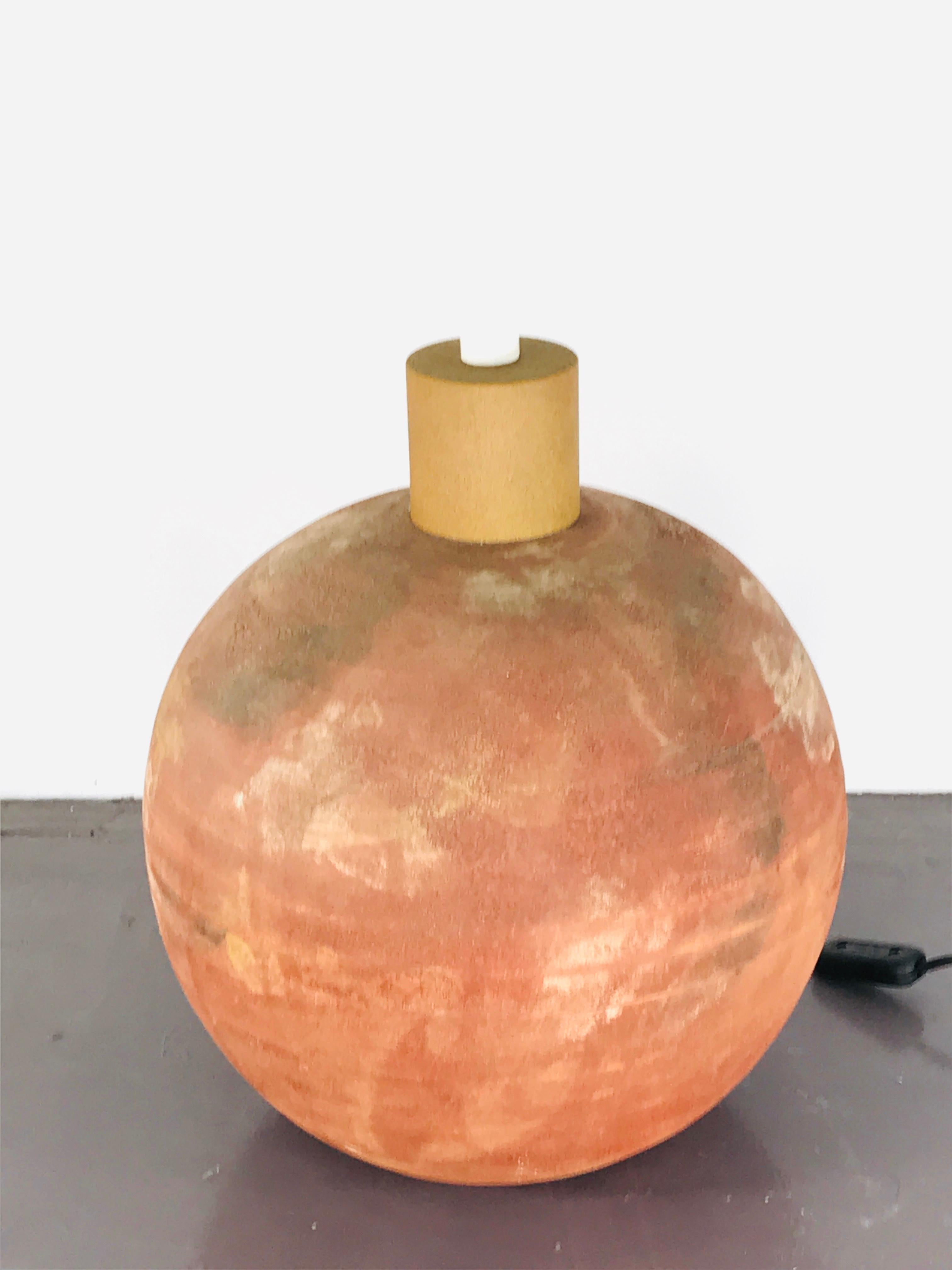 Late 20th Century Società Porcellane Artistiche midcentury spherical terracotta Italian floor lamp