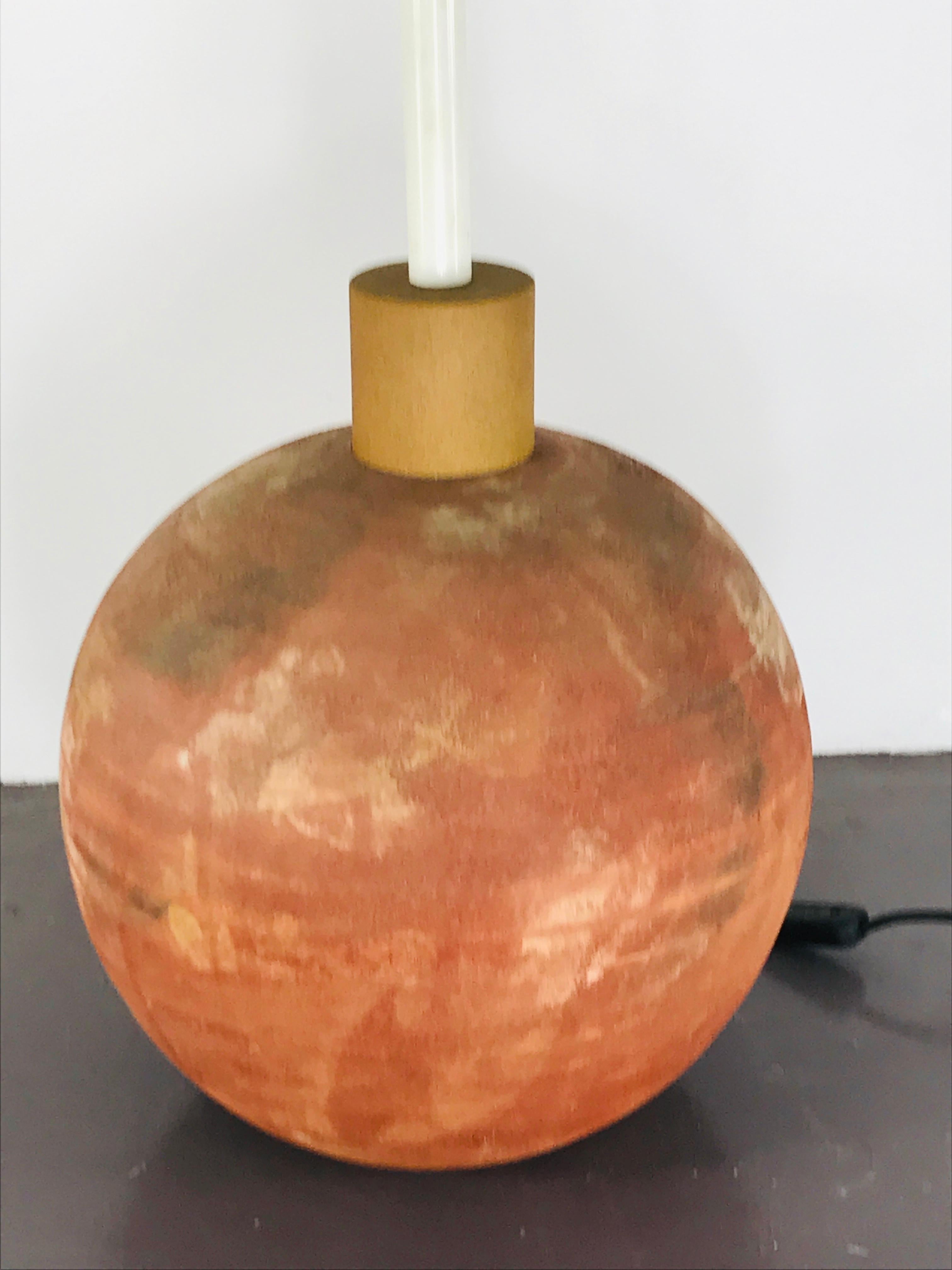 Terracotta Società Porcellane Artistiche midcentury spherical terracotta Italian floor lamp For Sale