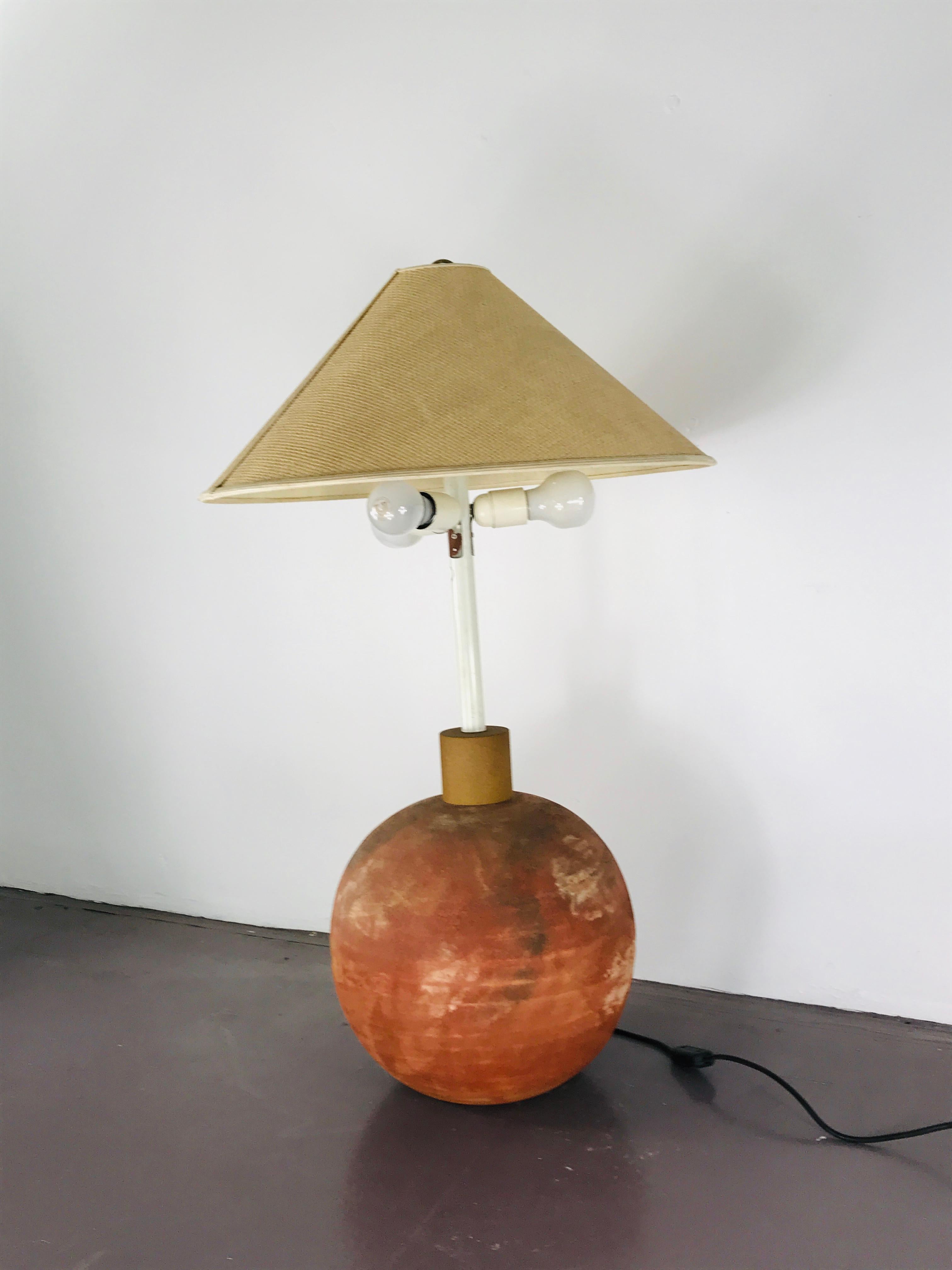Società Porcellane Artistiche midcentury spherical terracotta Italian floor lamp For Sale 1