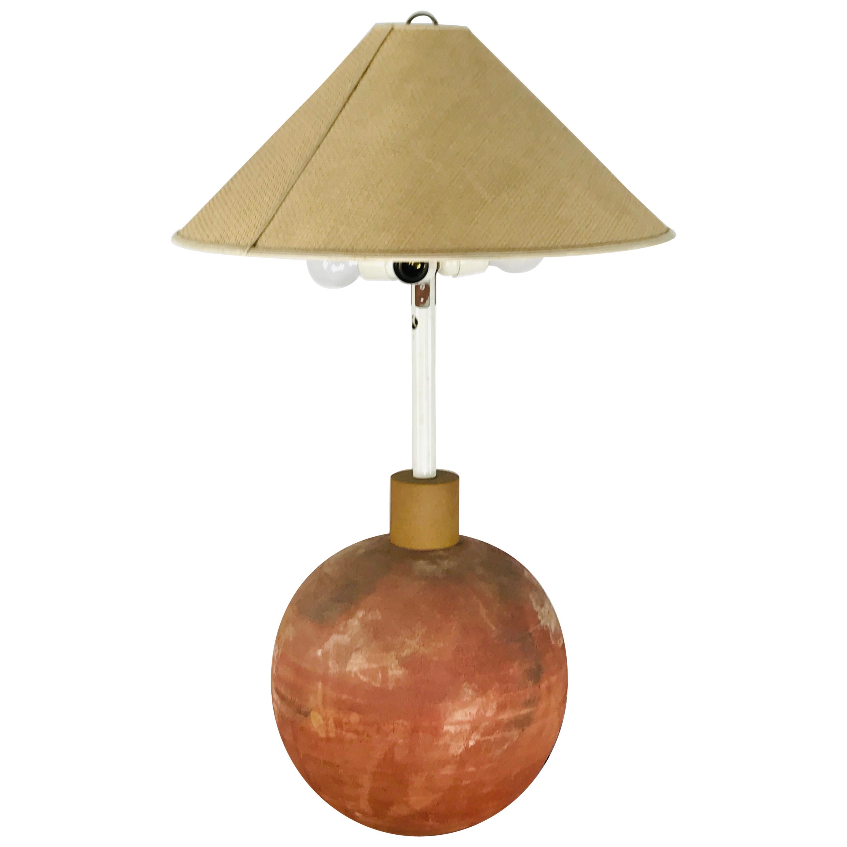 Società Porcellane Artistiche kugelförmige Terrakotta-Stehlampe aus der Mitte des Jahrhunderts
