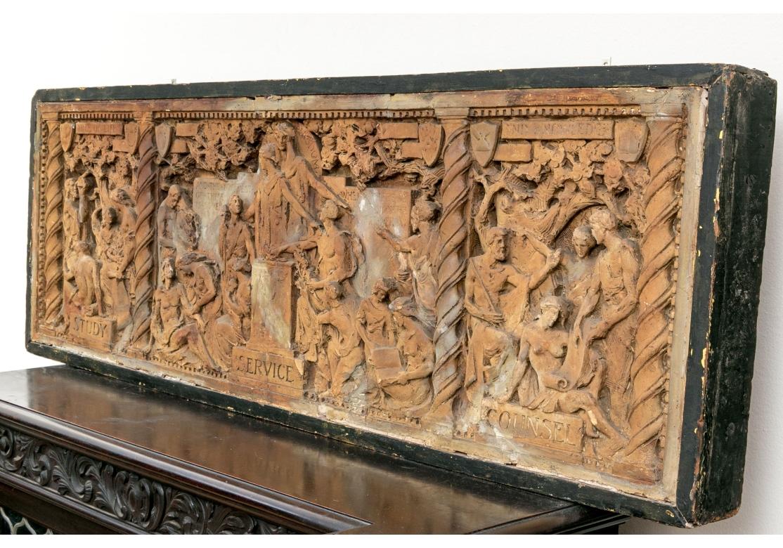 Large Terracotta Neoclassical Relief Sculpture Titled 